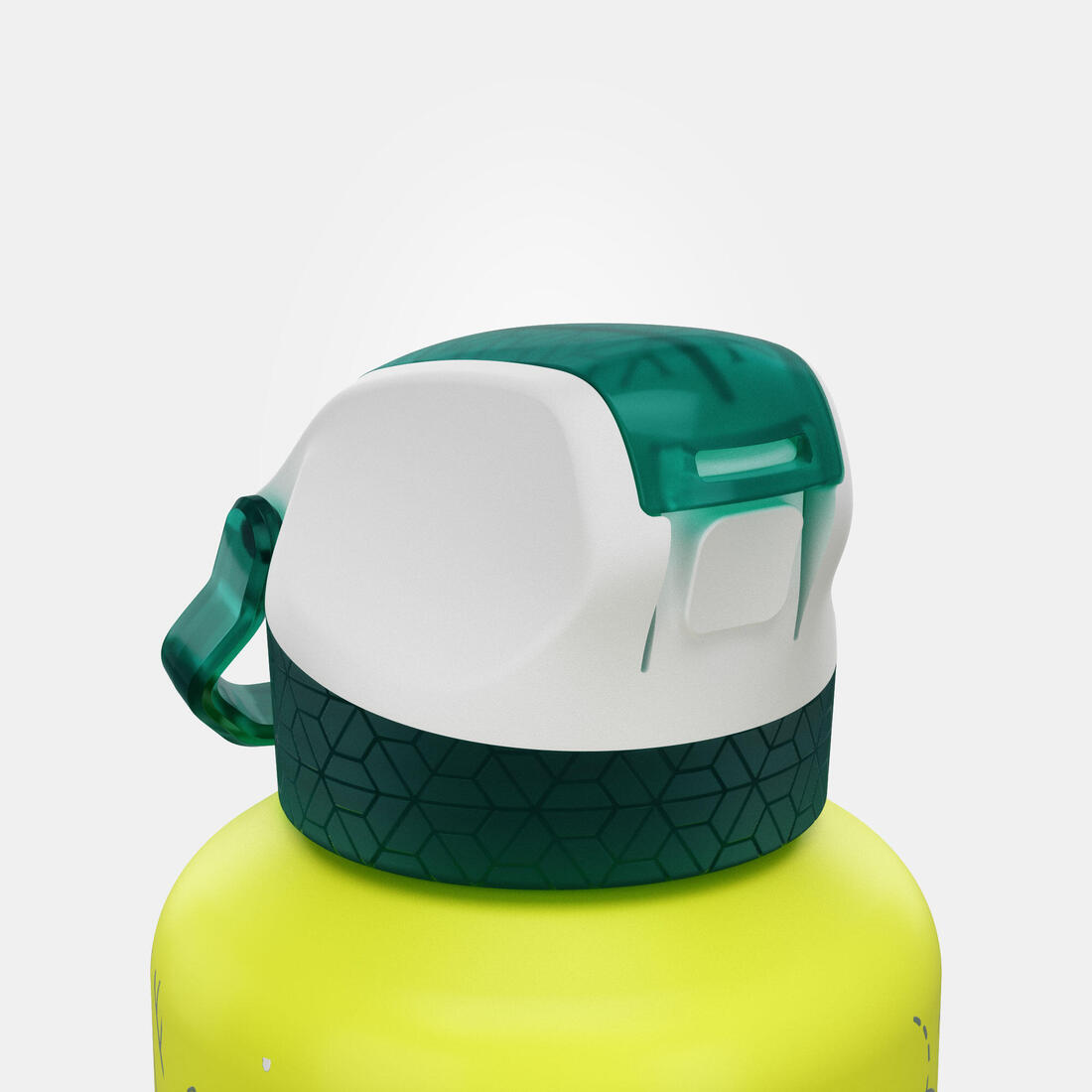 Gourde alu enfant 0,6L, bouchon instantané, pipette et paille, en alu recyclé