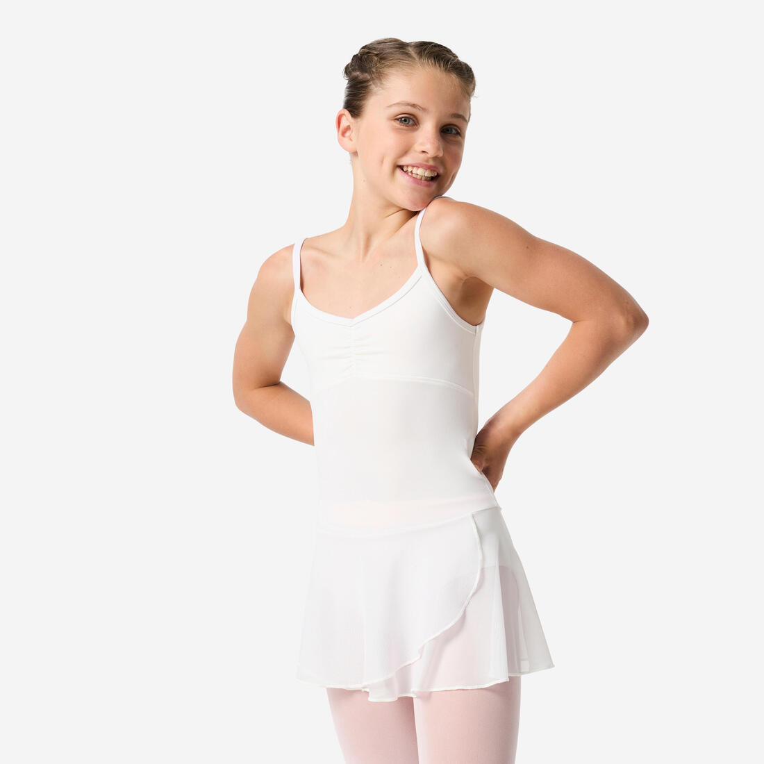 Tunique de danse classique fille corail.