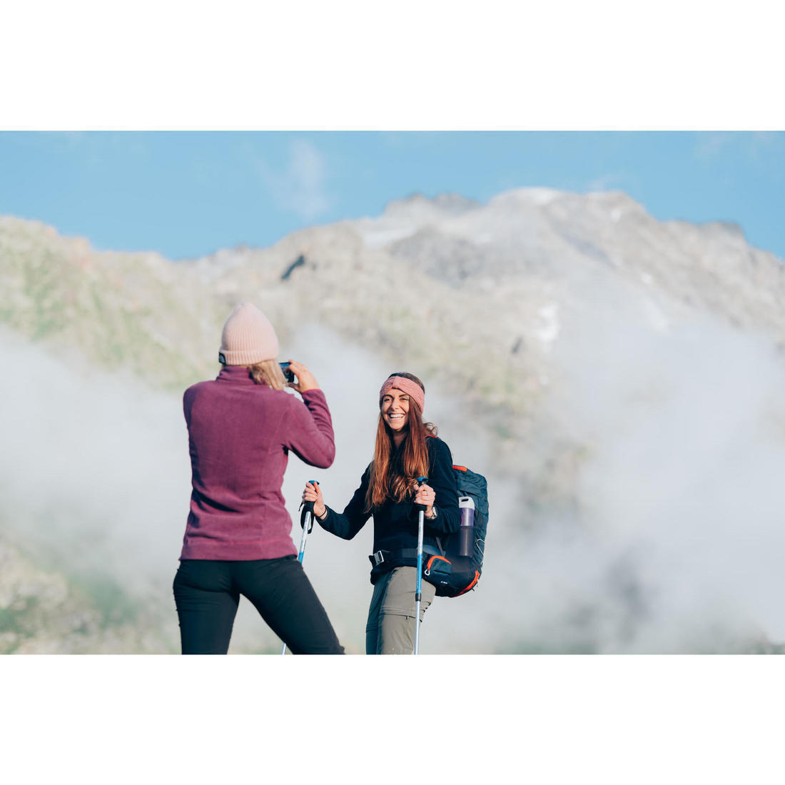 Polaire de randonnée montagne femme, MH100 full zip