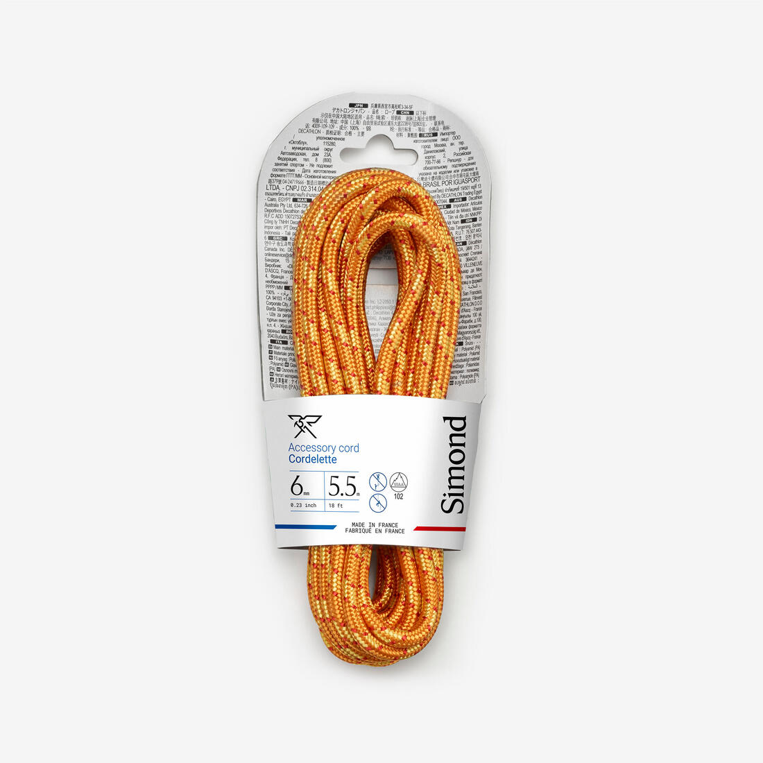 Cordelette d'escalade et d'alpinisme 6 mm x 5,5 m