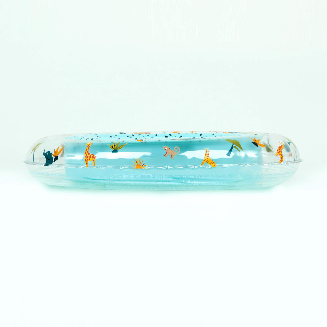 Bouée piscine gonflable 51 cm pour enfants 3-6 ans, transparente imprimé savane