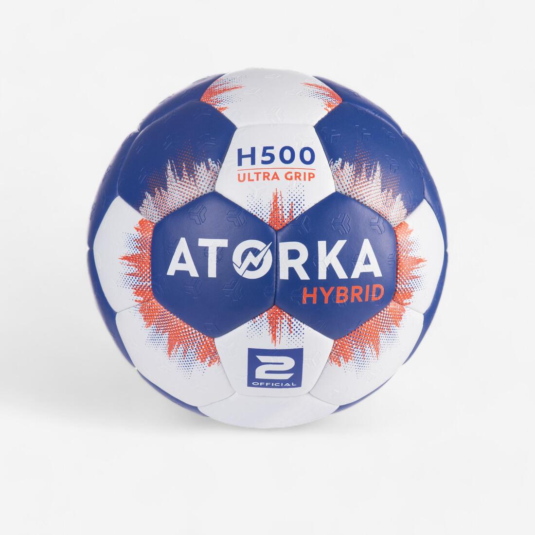 Ballon de handball taille 2 - hb500 hybride bleu/gris
