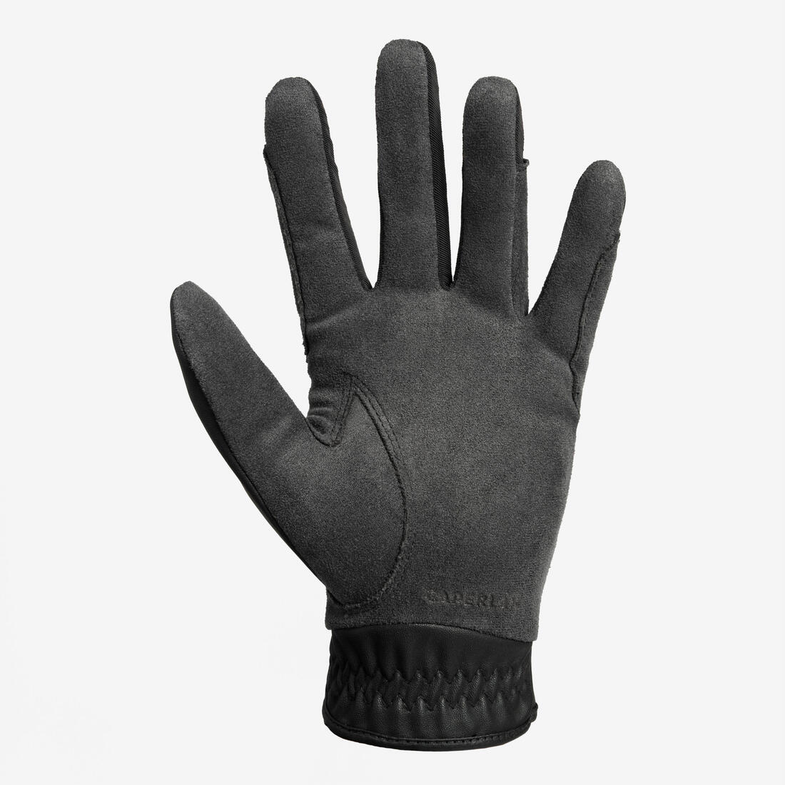 Gants équitation enfant 500 noir et gris