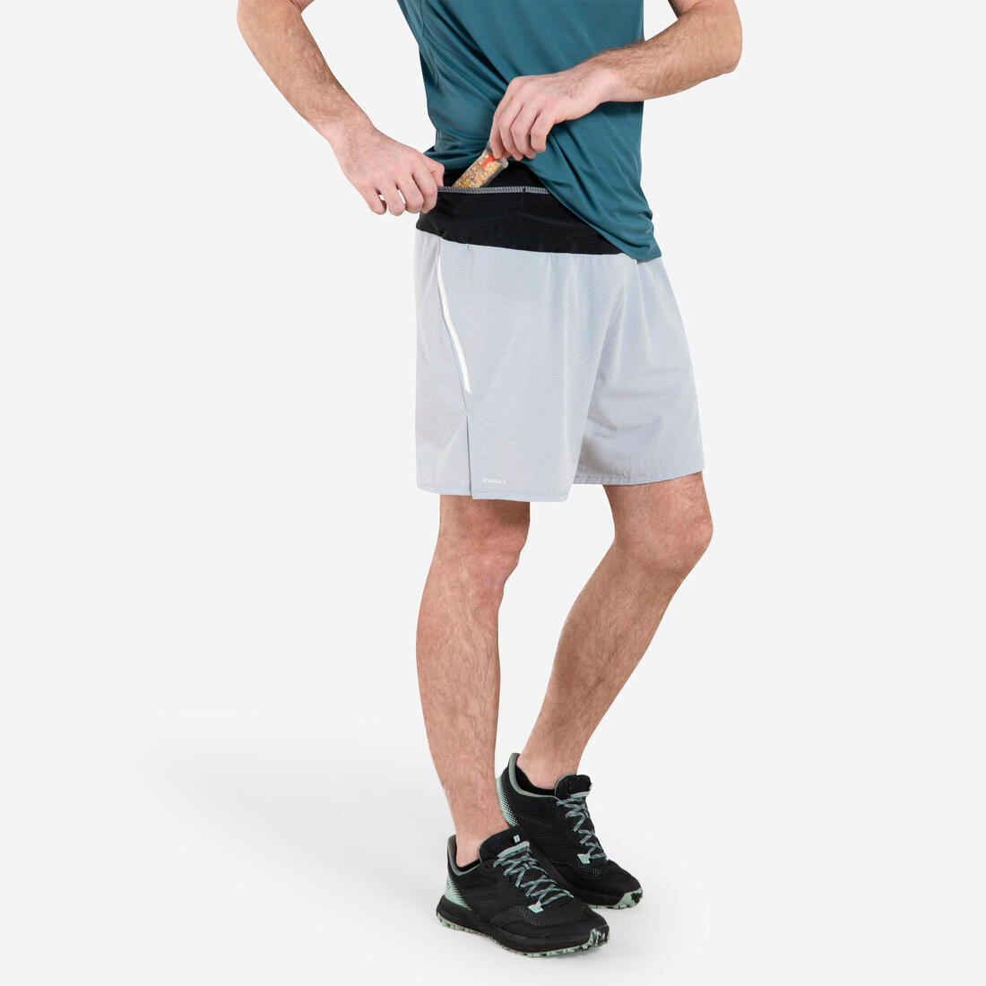 Short de trail running homme - kiprun run 900 ultra – gris argent