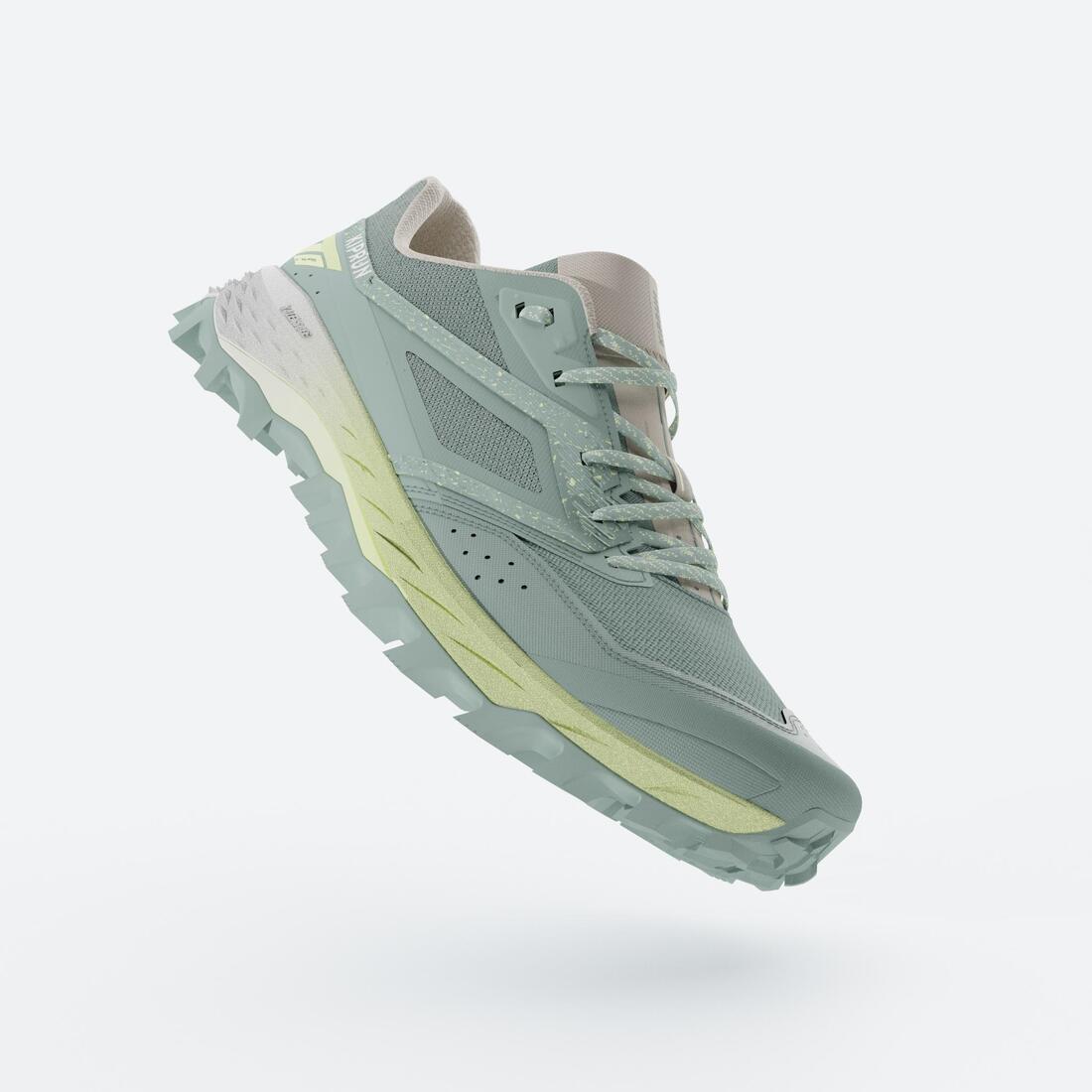 Chaussures de running trail femme, Kiprun xt8, vert jaune