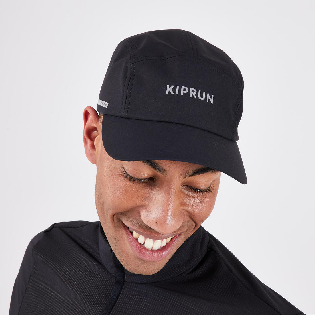 Casquette de running pluie adulte - kiprun déperlante 5 panel noir