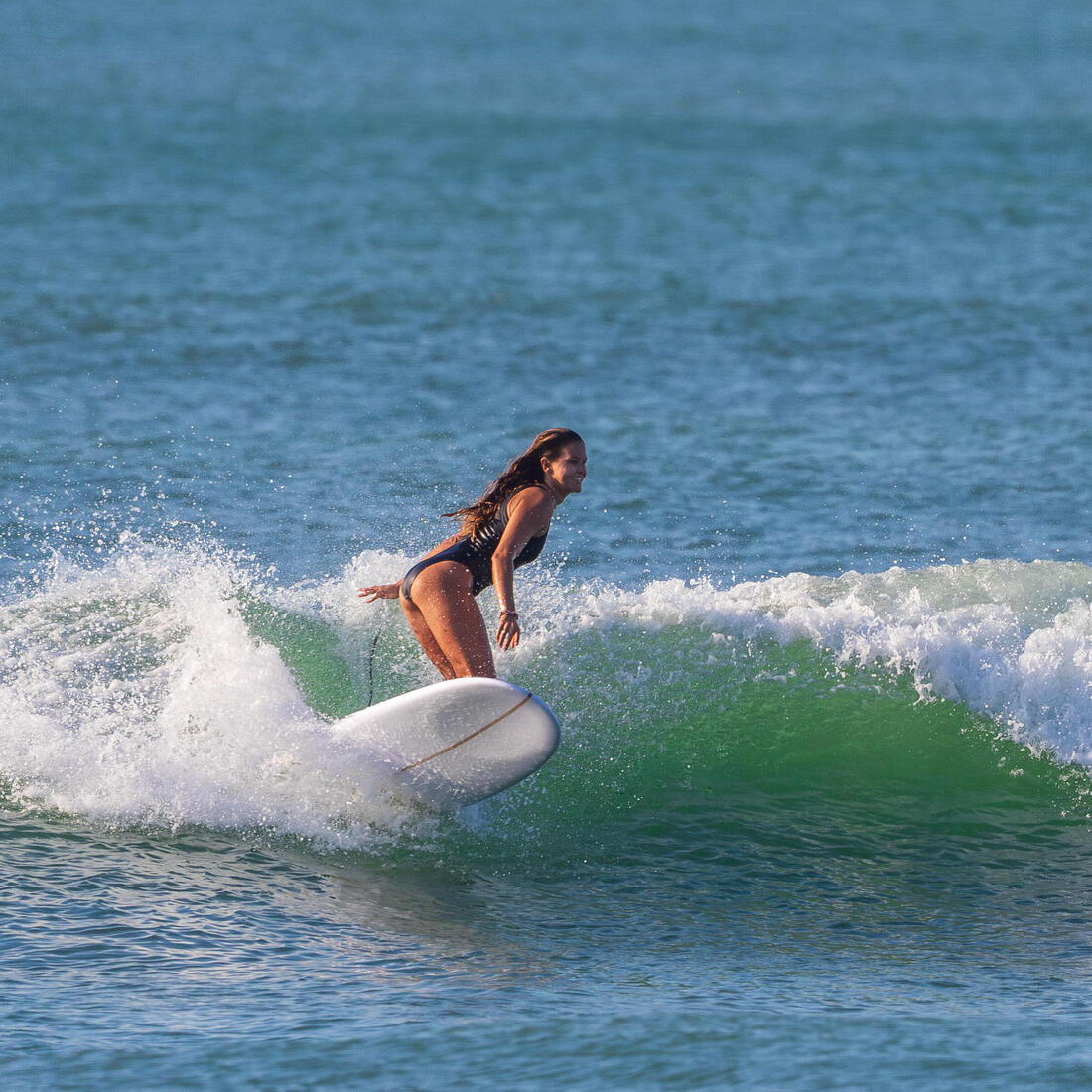 Planche de longboard surf 9'4, 900 Noserider clear blanc
