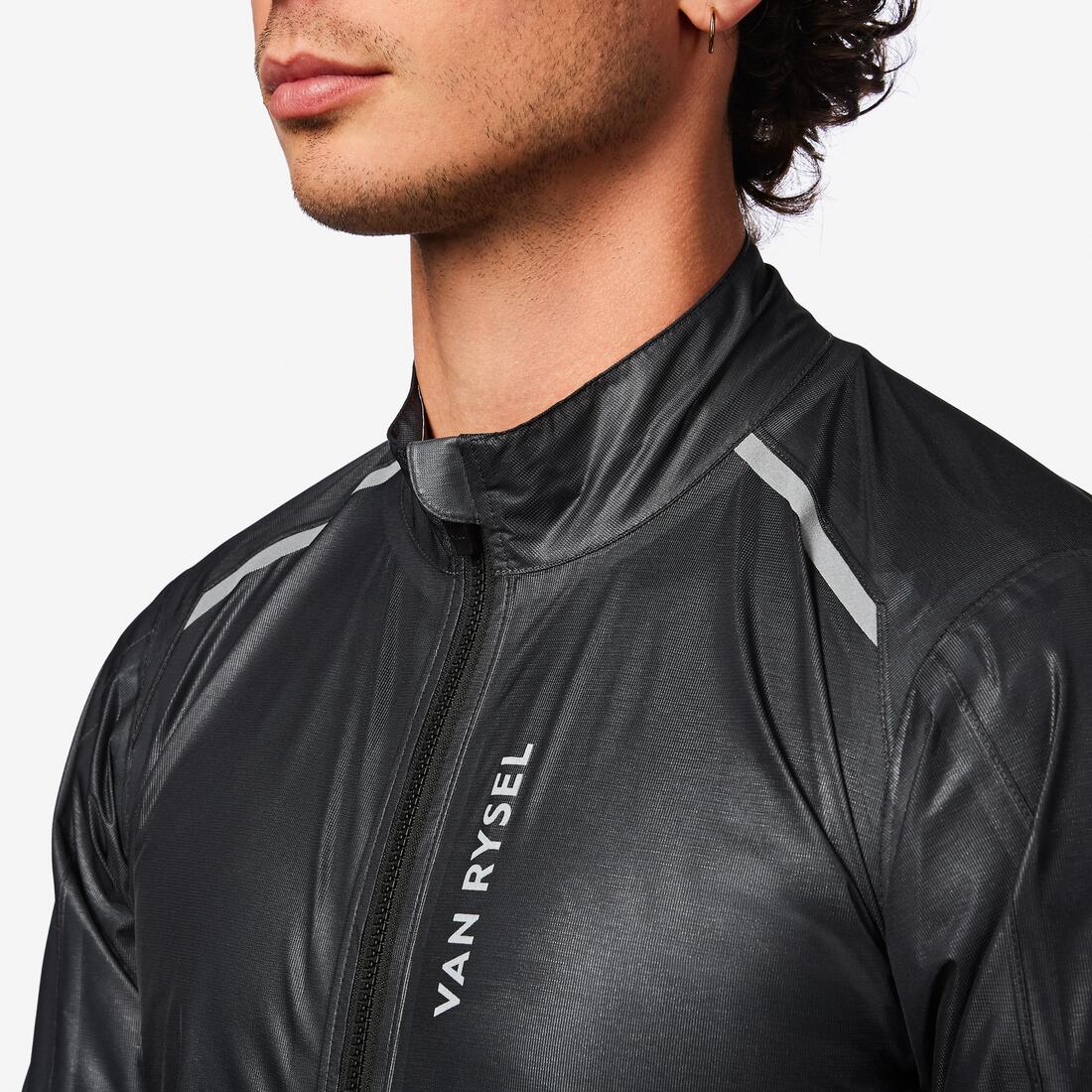 Veste de pluie de vélo de route manches longues homme, RCR ultralight noir