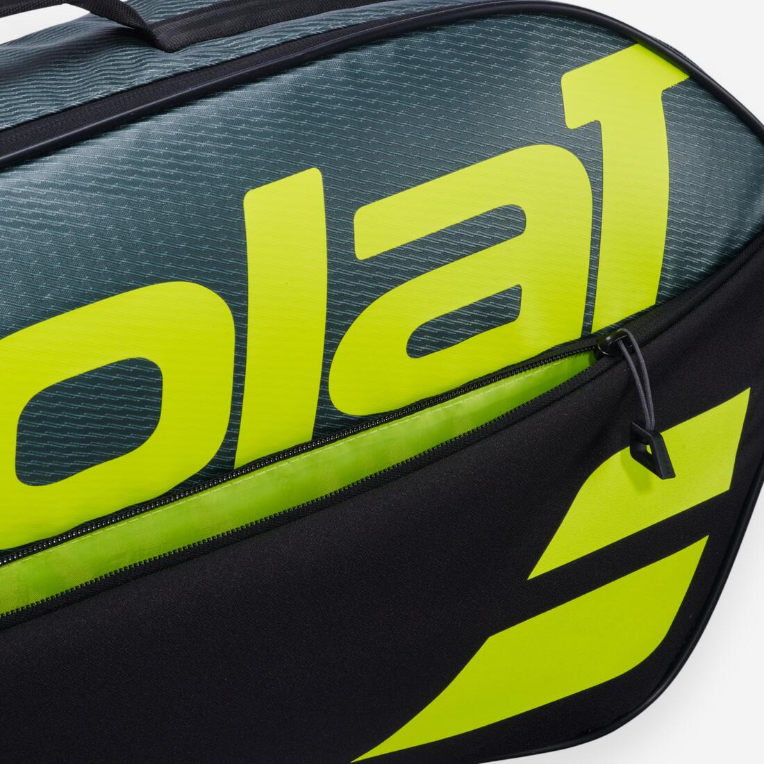 Sac de tennis 3 raquettes, Babolat court xs 3r 20 litres noir gris et jaune