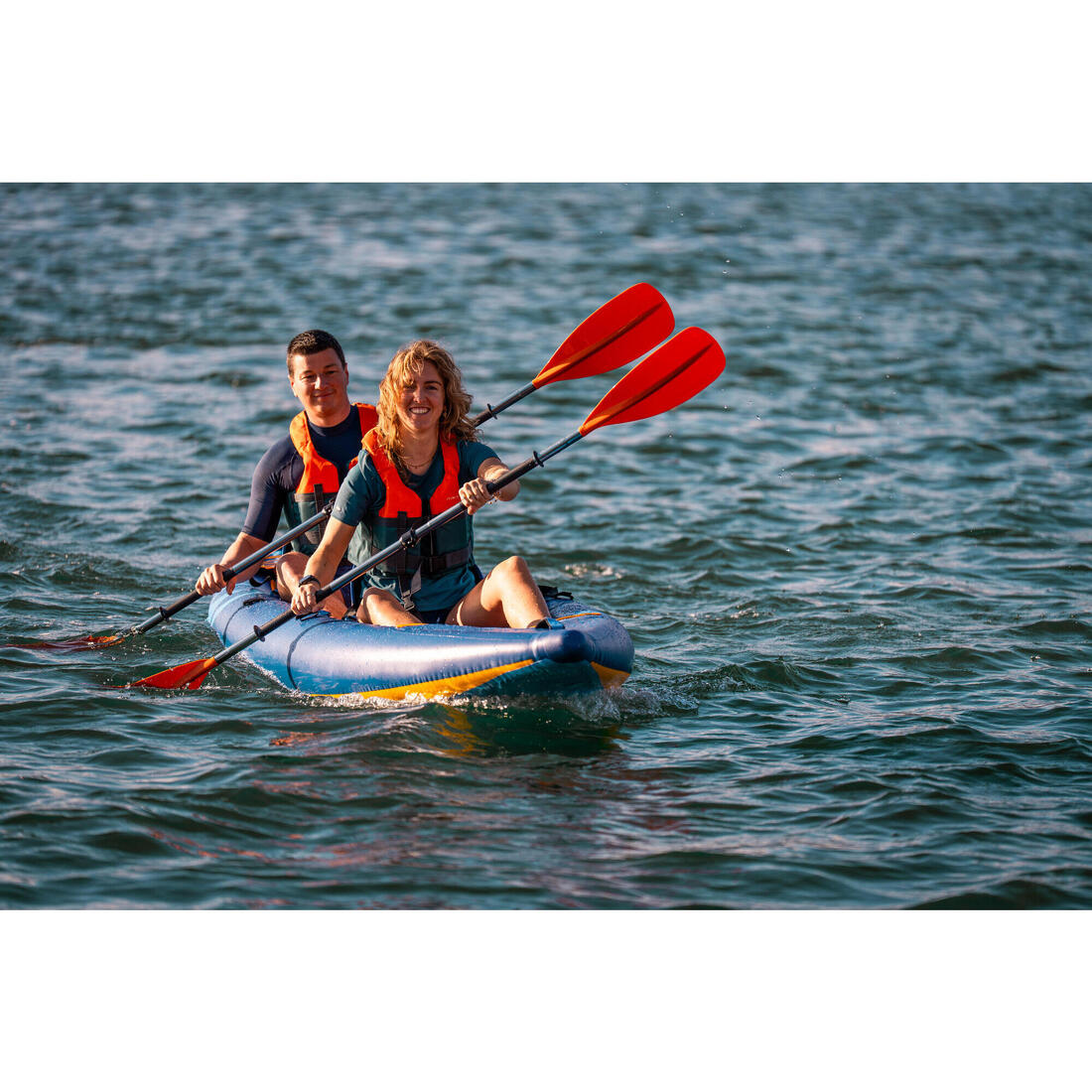 Canoë kayak gonflable de randonnée 1-2 places, Tribord 100 Confort