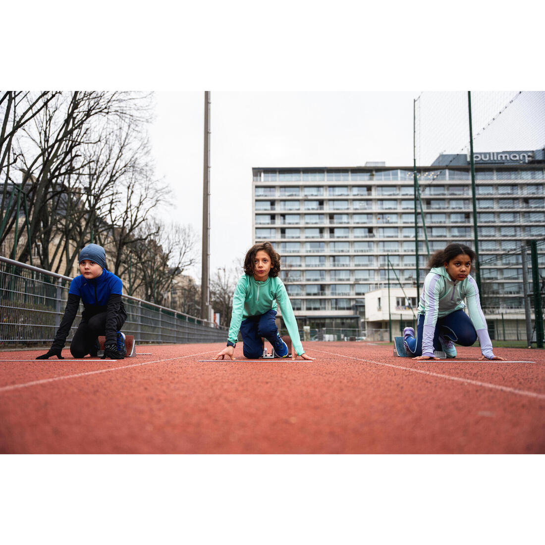 Pantalon de running  Chaud avec Zip Enfant, KIPRUN PANTS WARM 900 marine