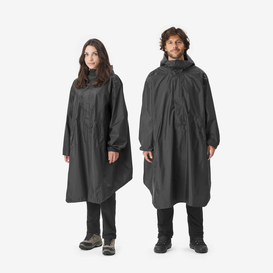 Poncho pluie de randonnée - MT500  - 60L - Noir