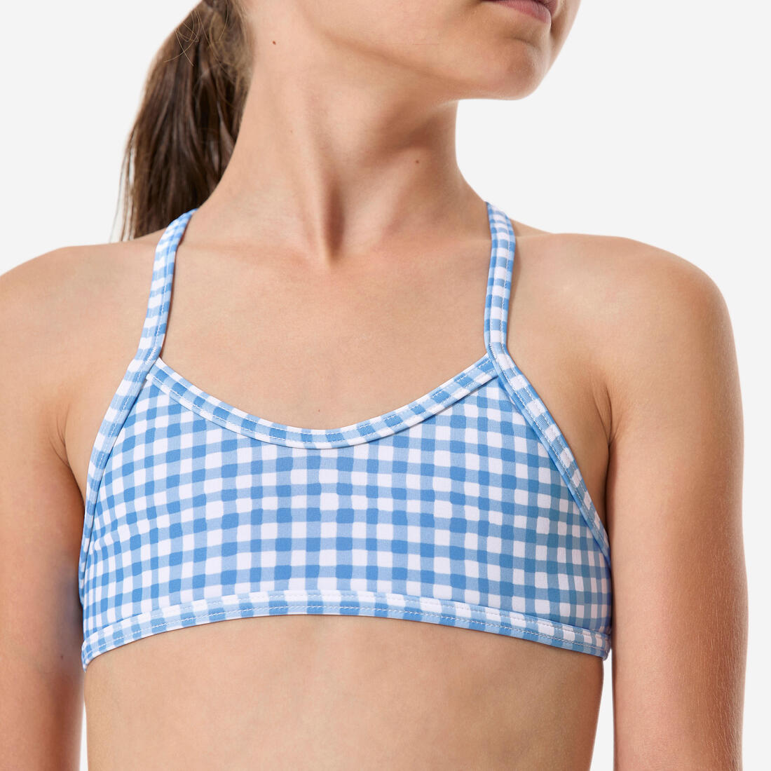 Maillot 2 pièces fleuri surf bretelles croisées fille