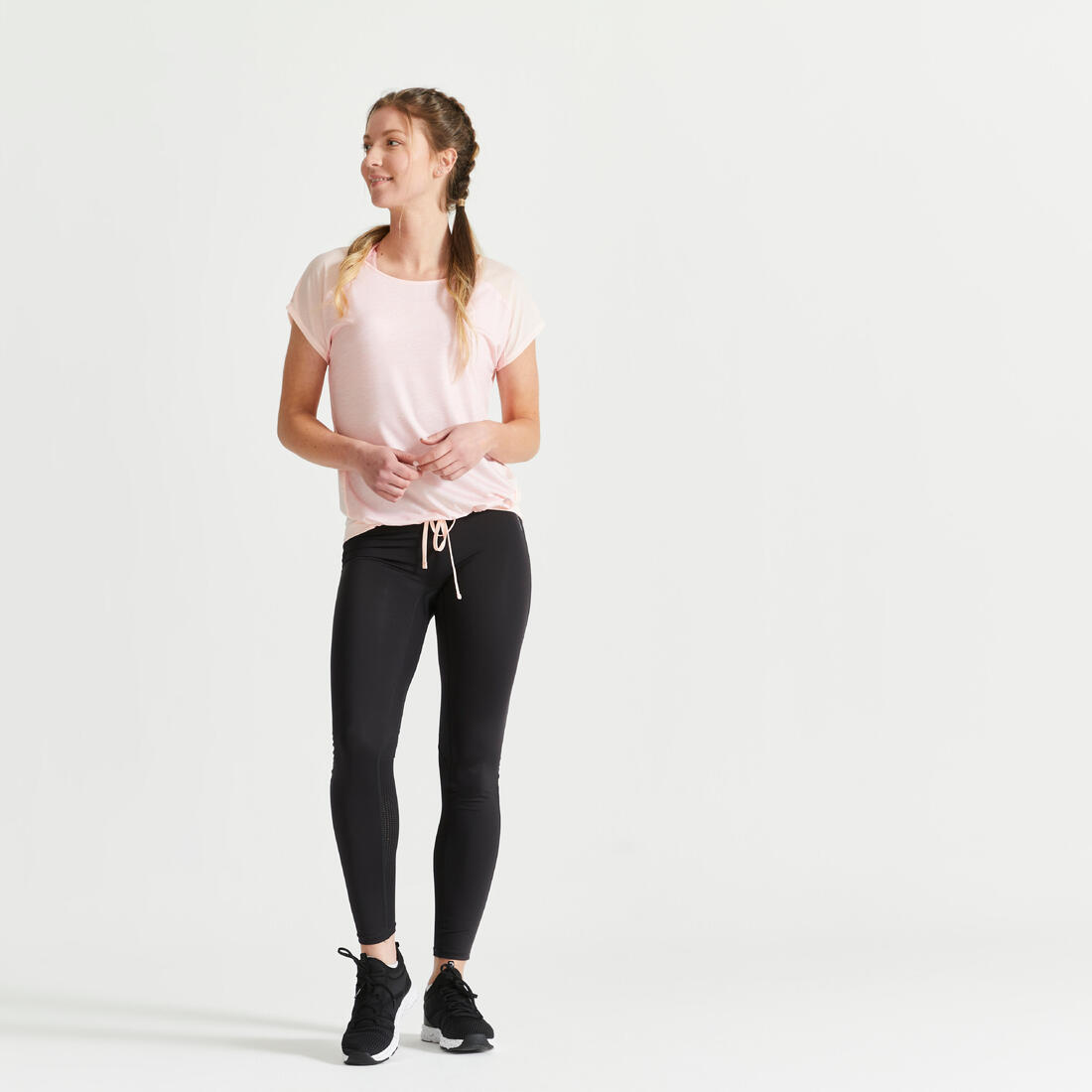 T-shirt ample Col rond Fitness Cardio Femme Gris chiné et