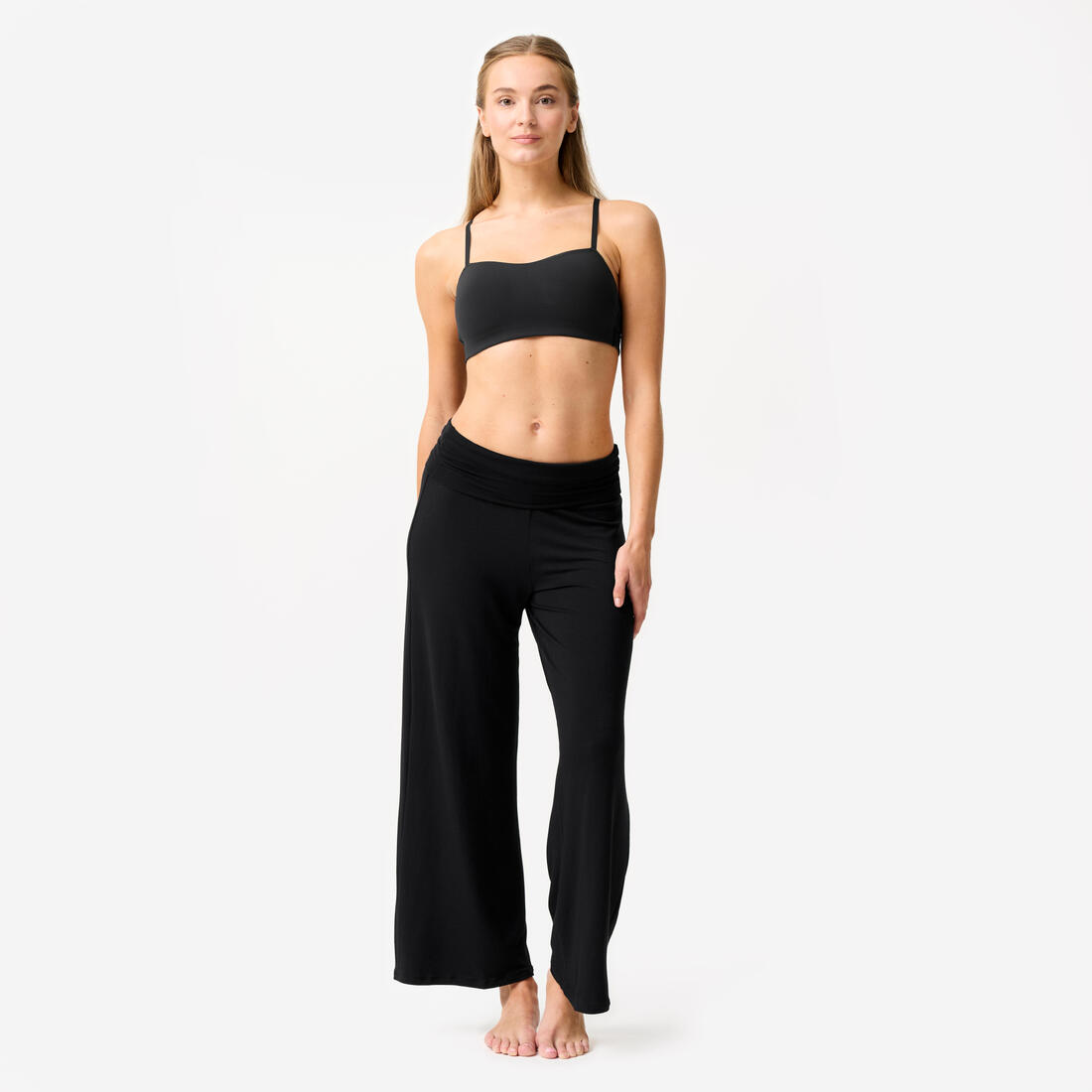 Brassière douce multi bretelles maintien léger Femme, Noir