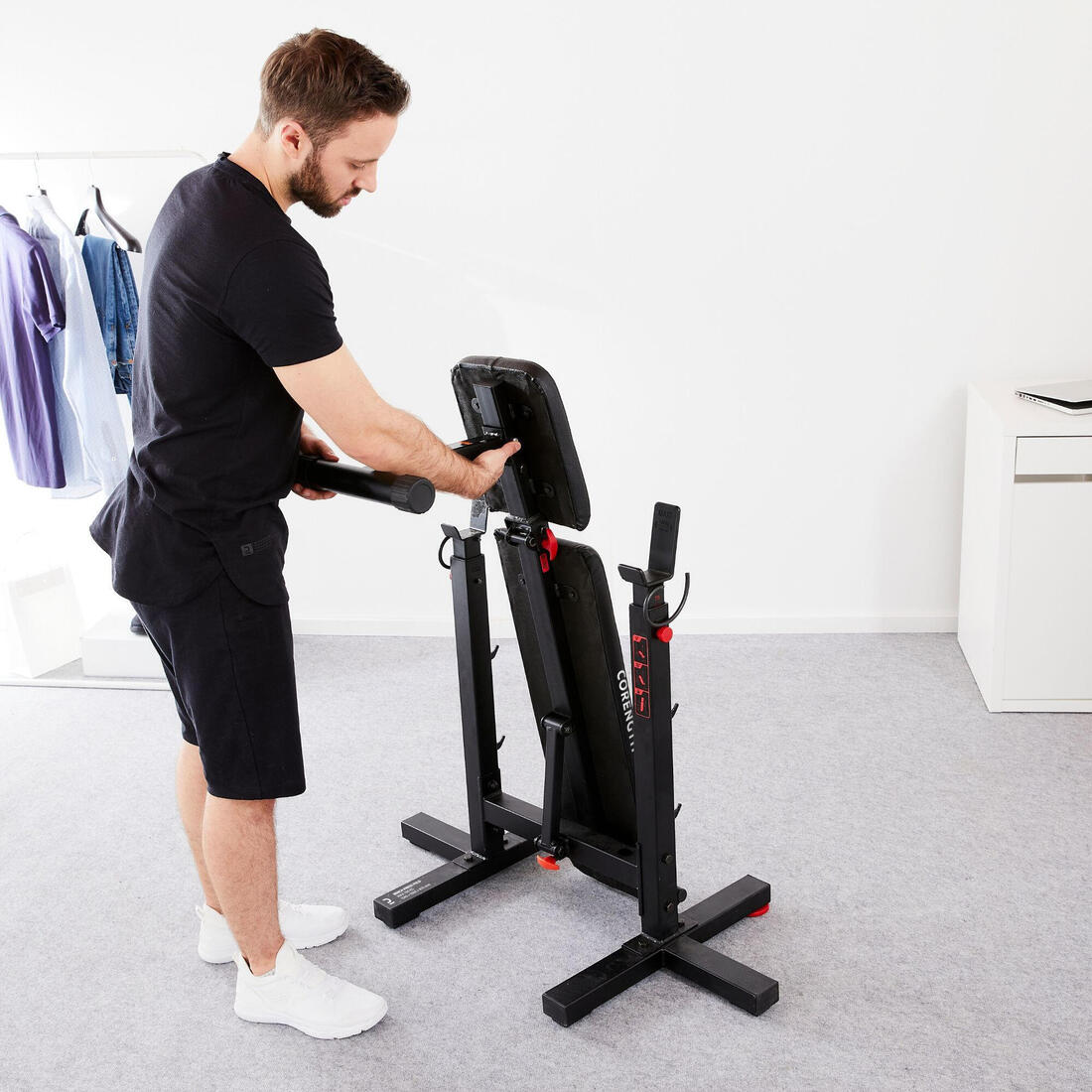 Banc de musculation avec chandelles pliables, inclinable - bench press fold