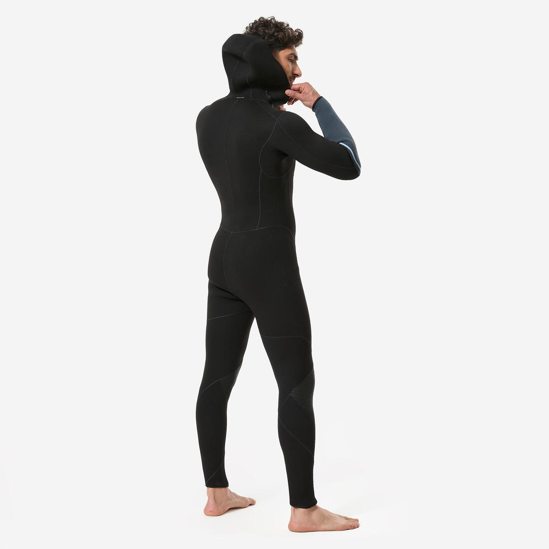 Combinaison de plongée 5mm à cagoule homme, SCD 500 Noir et bleu