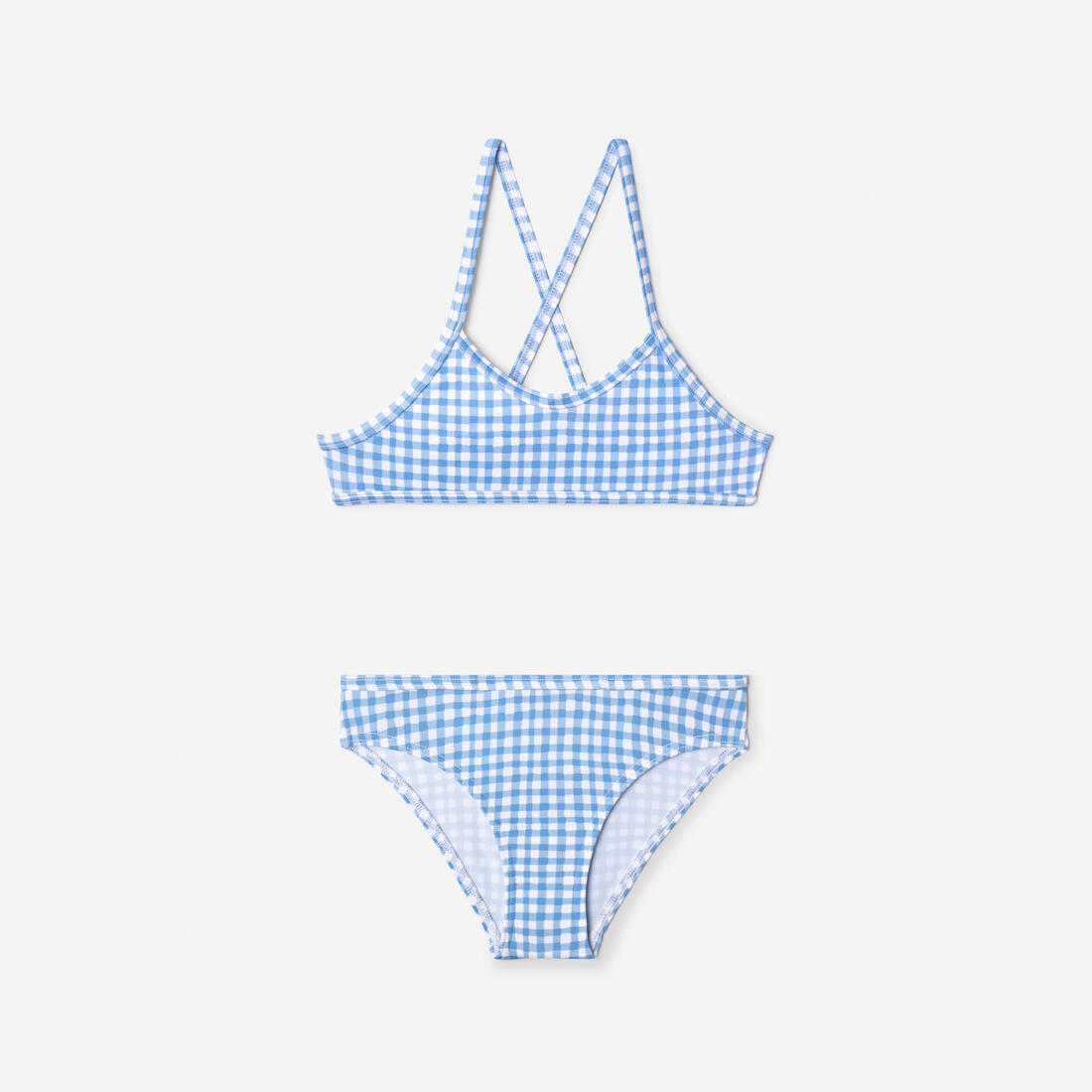 Maillot 2 pièces fleuri surf bretelles croisées fille