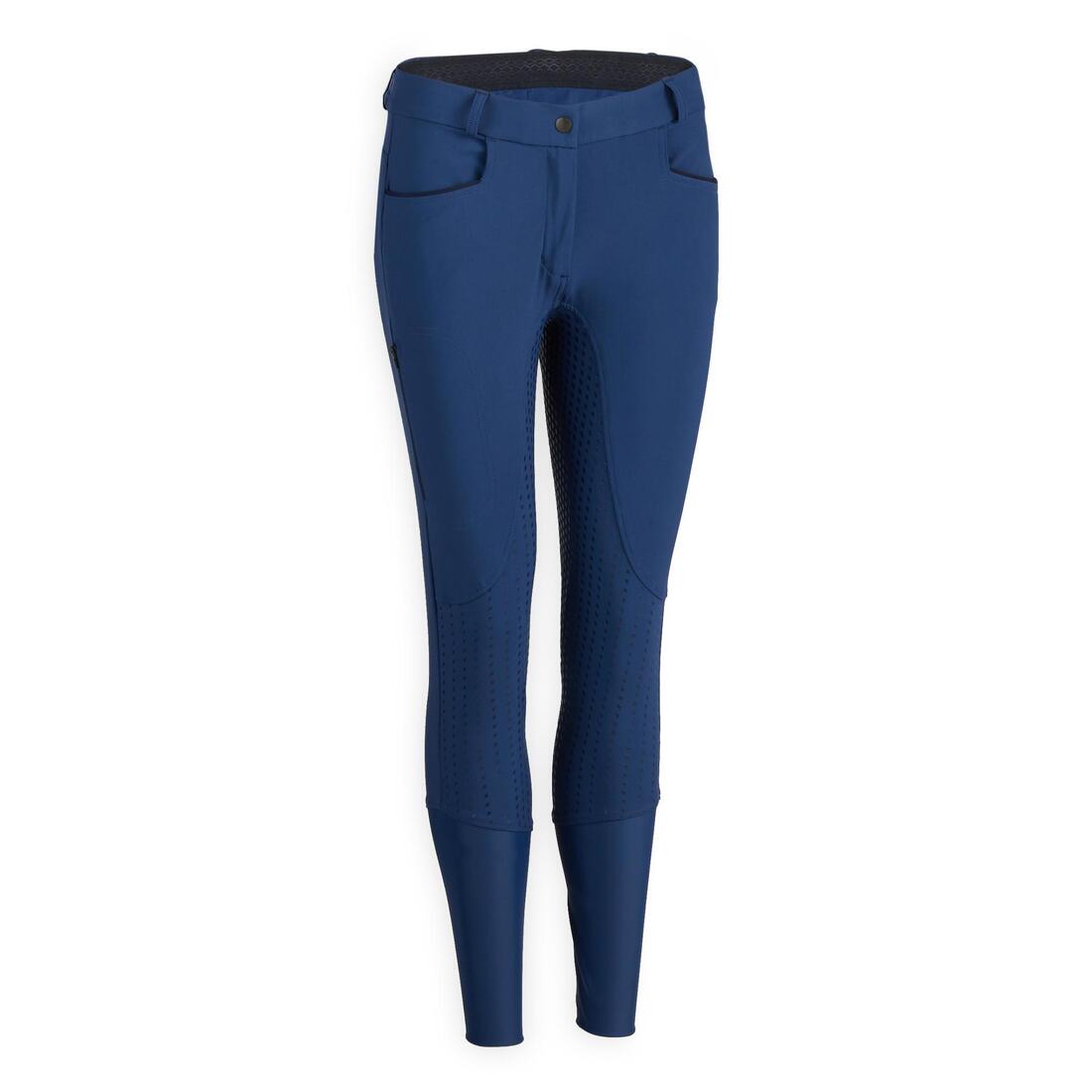 Pantalon équitation léger fullgrip Femme - 580 terracotta – bleu turquin