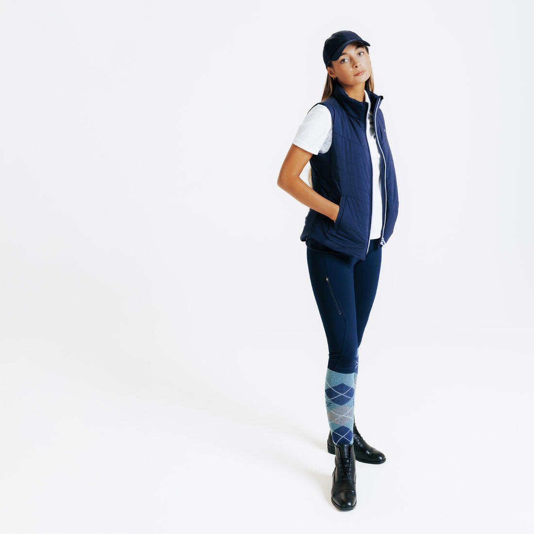 Legging équitation full grip Femme - 500 marine