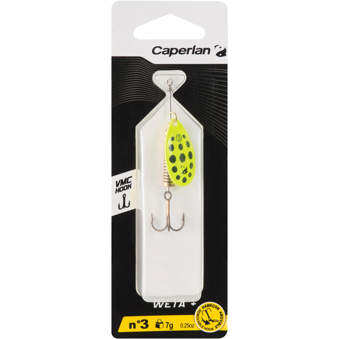 CUILLER TOURNANTE PÊCHE DES CARNASSIERS WETA + #3 OR POINTS ROUGES