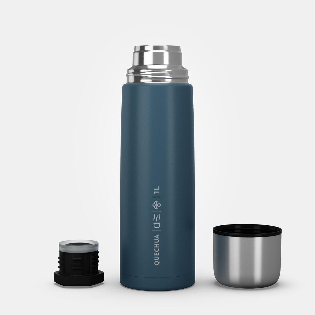 Bouteille isotherme inox 1L avec gobelet pour la randonnée