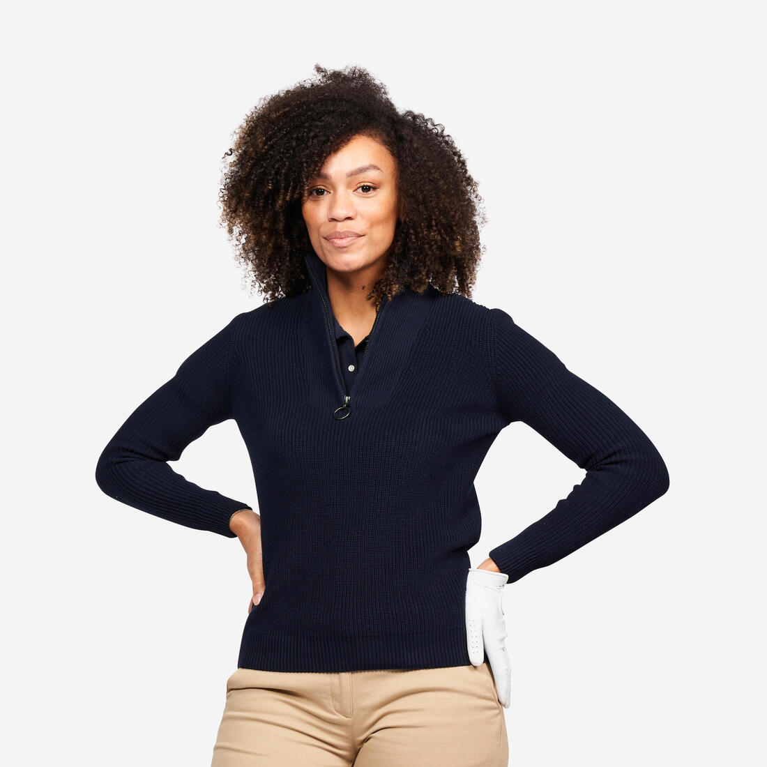 Pull golf 1/2 ZIP Femme - MW500