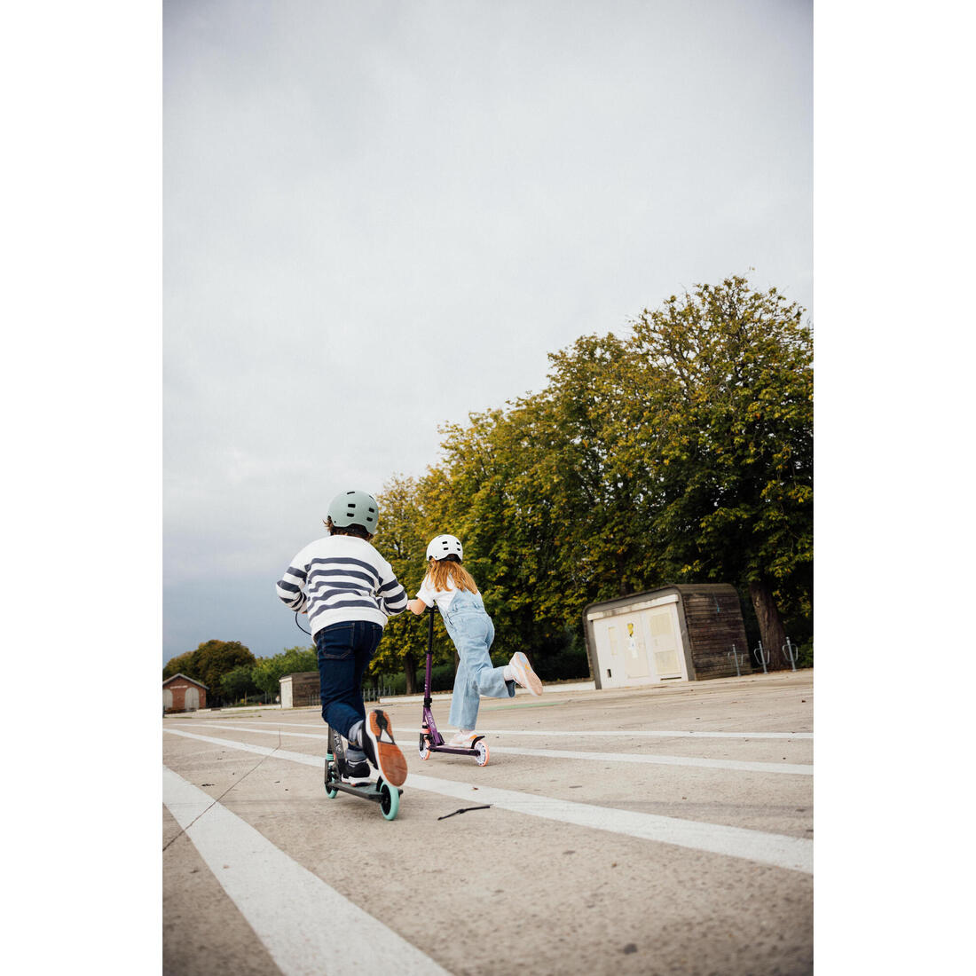 Trottinette enfant mid5 avec frein au guidon et suspension violette
