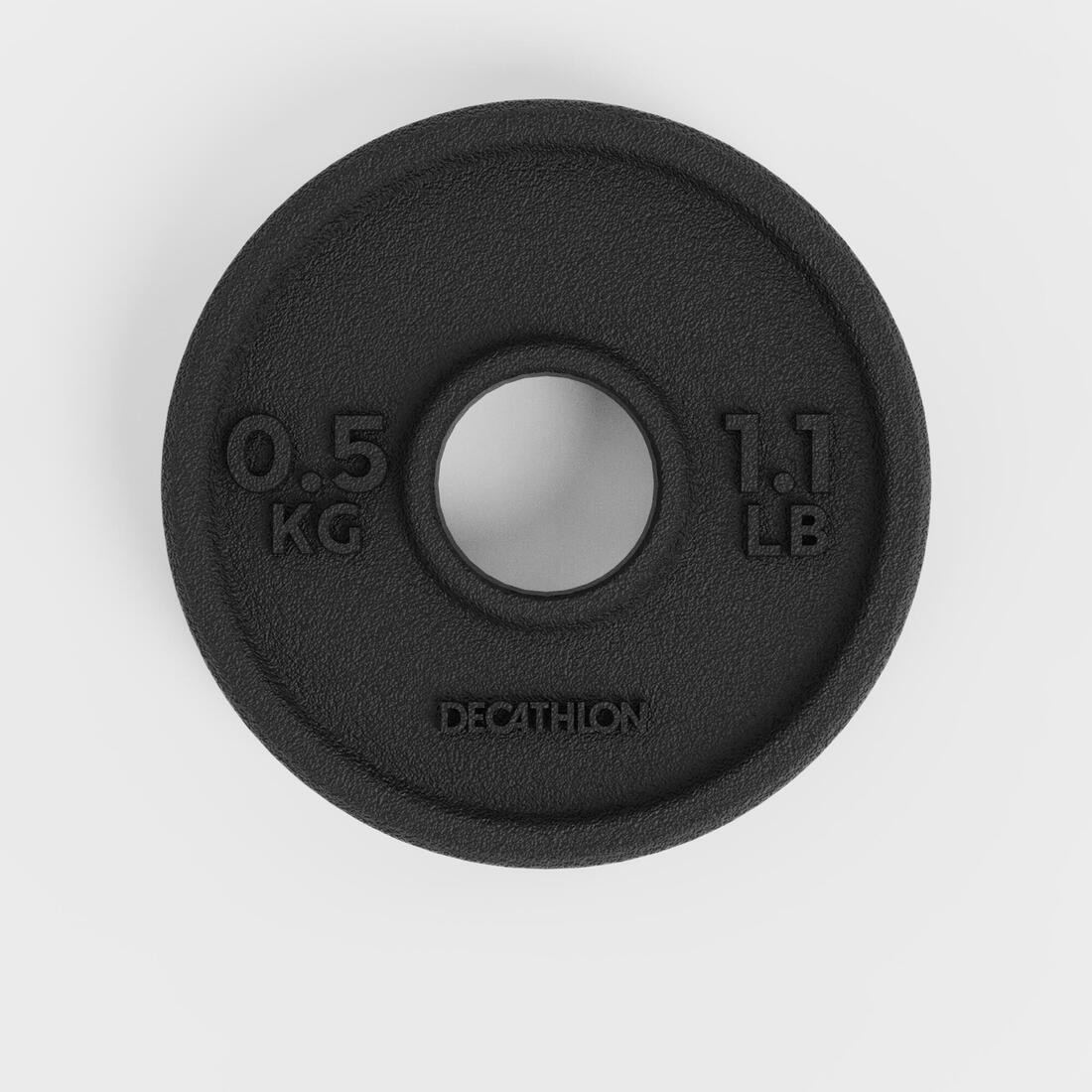 Disque de musculation fonte 0,5kg 28mm, composé à 80 % de fonte recyclée