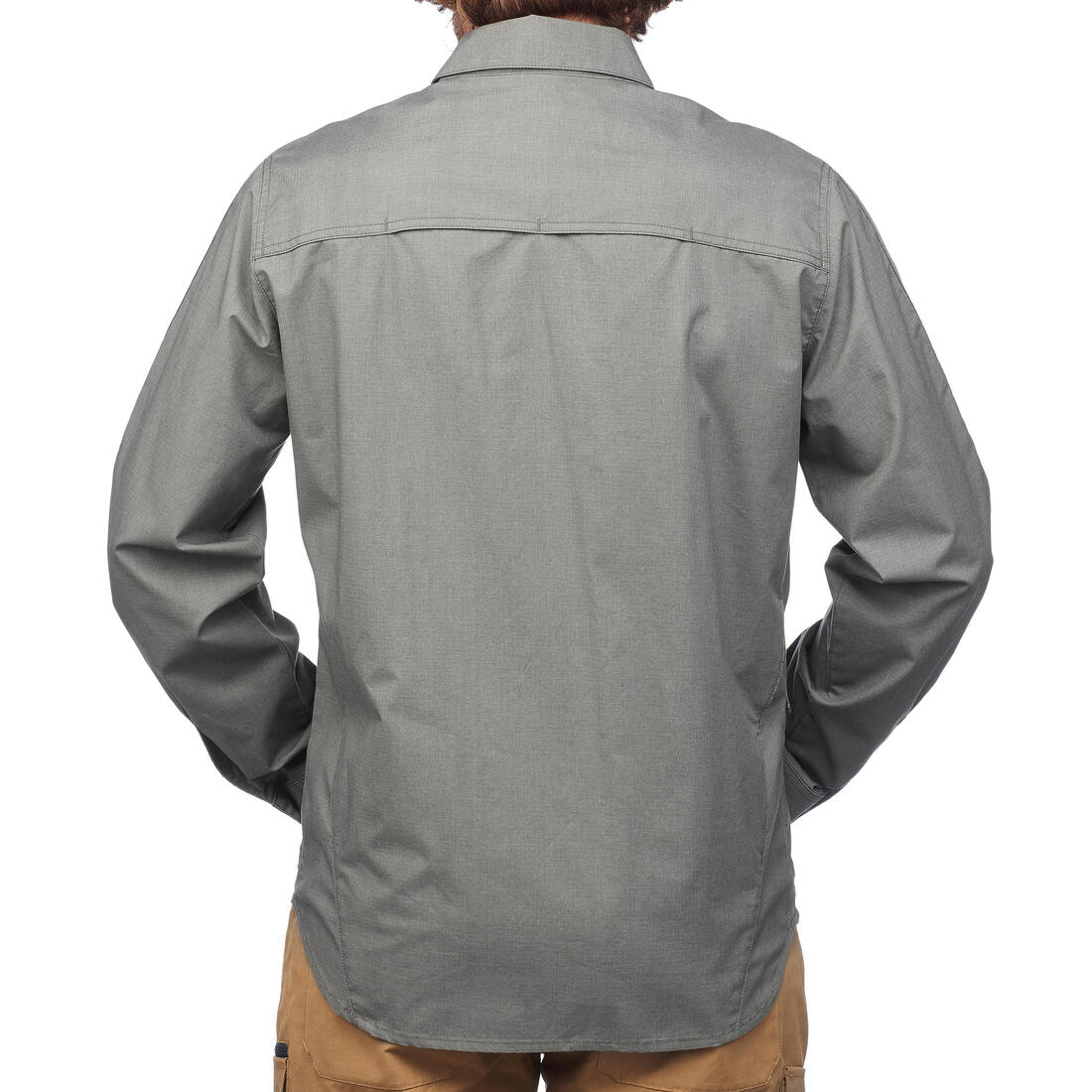 Chemise de trek voyage - TRAVEL 500 MODUL manches longues kaki homme