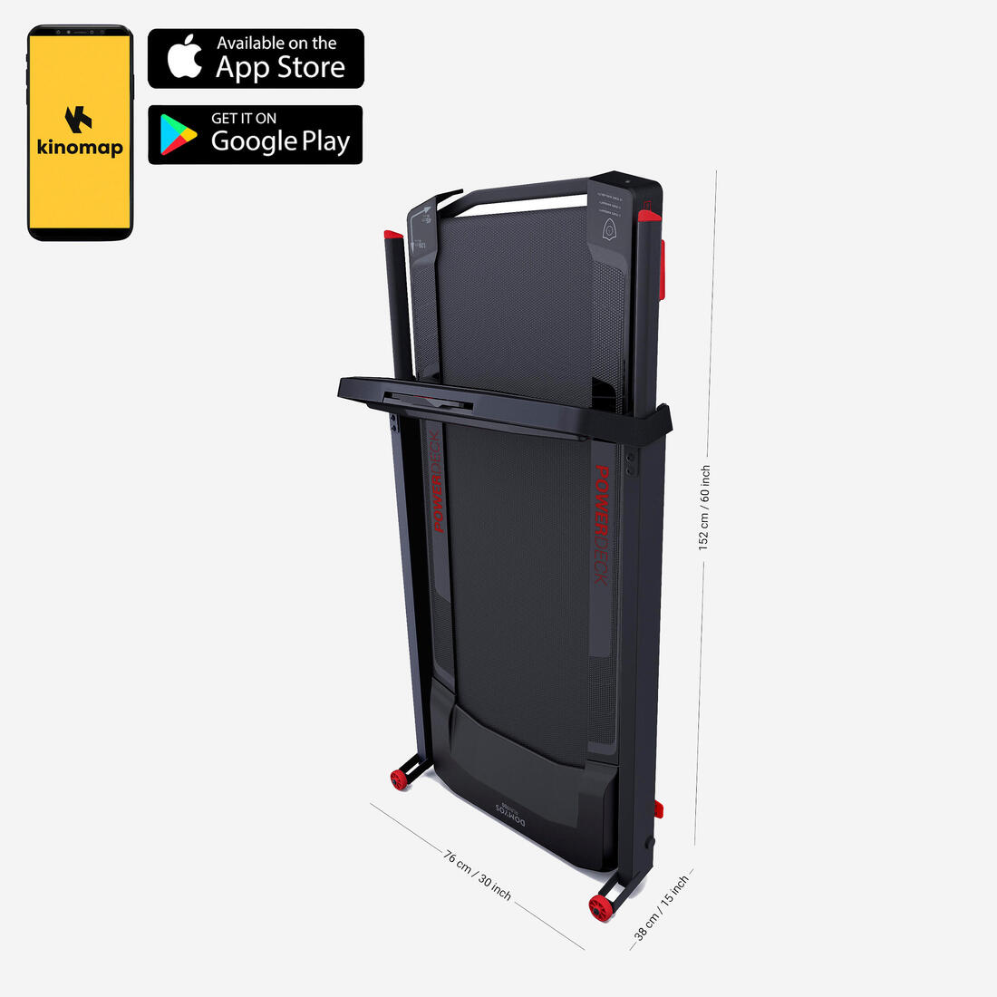 Tapis de course run100e, compact et connecté, 14 km/h, 45x120 cm