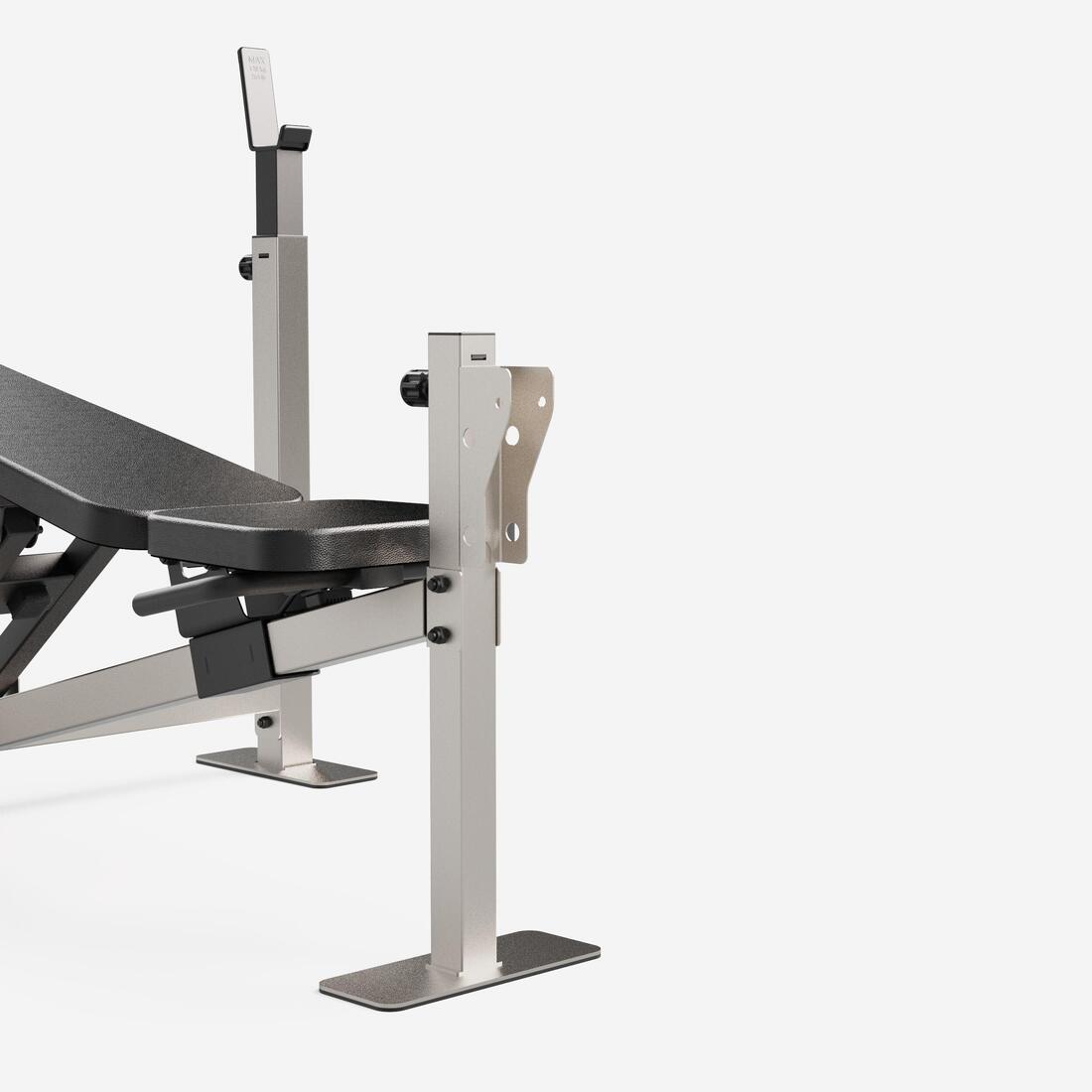 Banc de musculation avec chandelles avec station de biceps curl et de leg curl