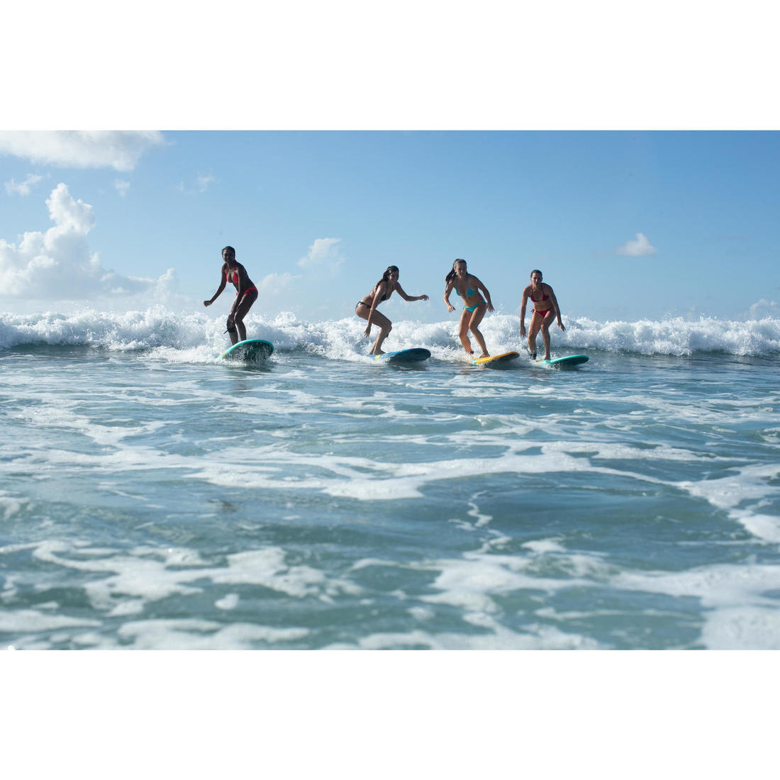 HAUT DE MAILLOT DE BAIN FEMME TRIANGLE COULISSANT MAE CORAIL FLUO