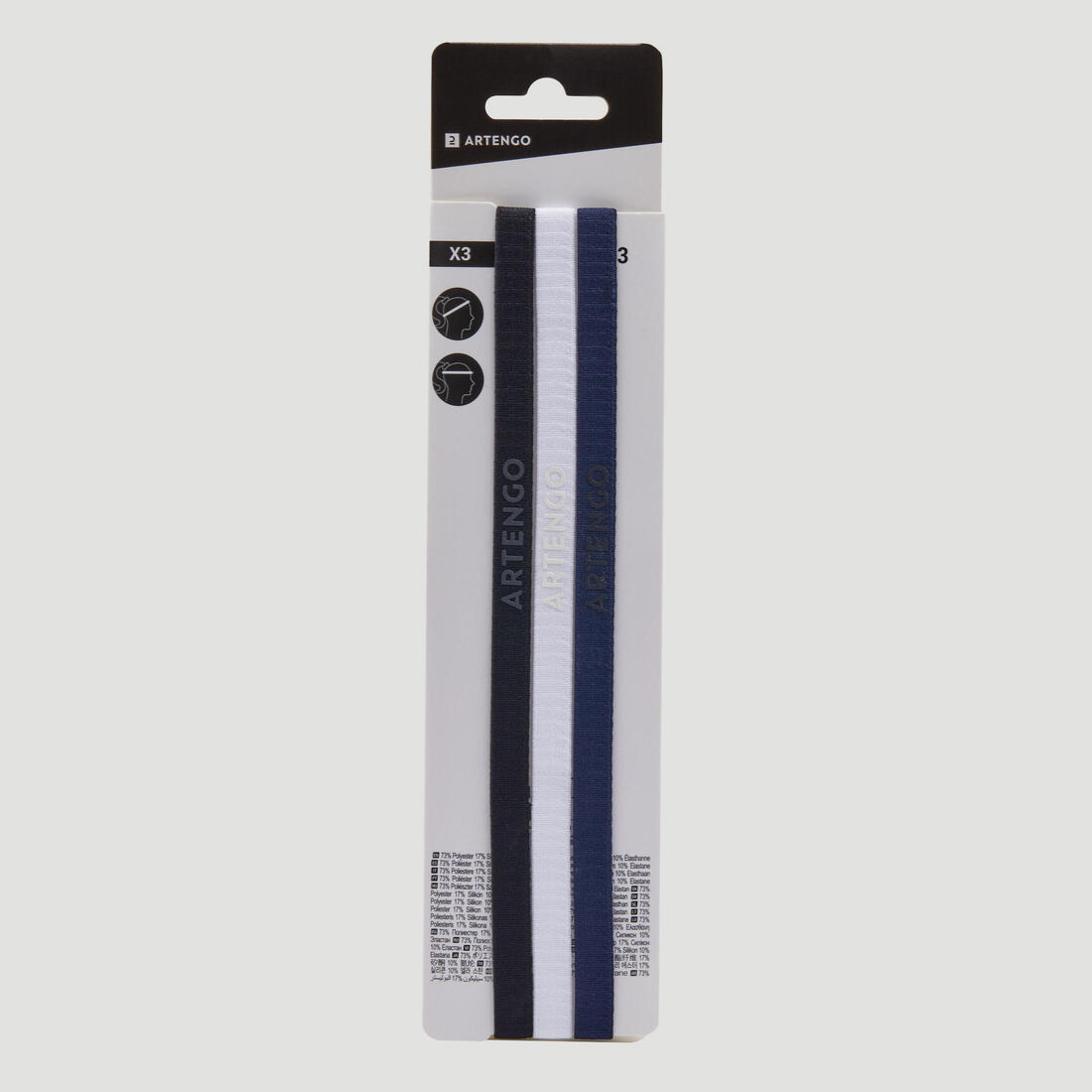 ELASTIC BAND MAINTIEN CHEVEUX  X3  NOIR BLANC MARINE