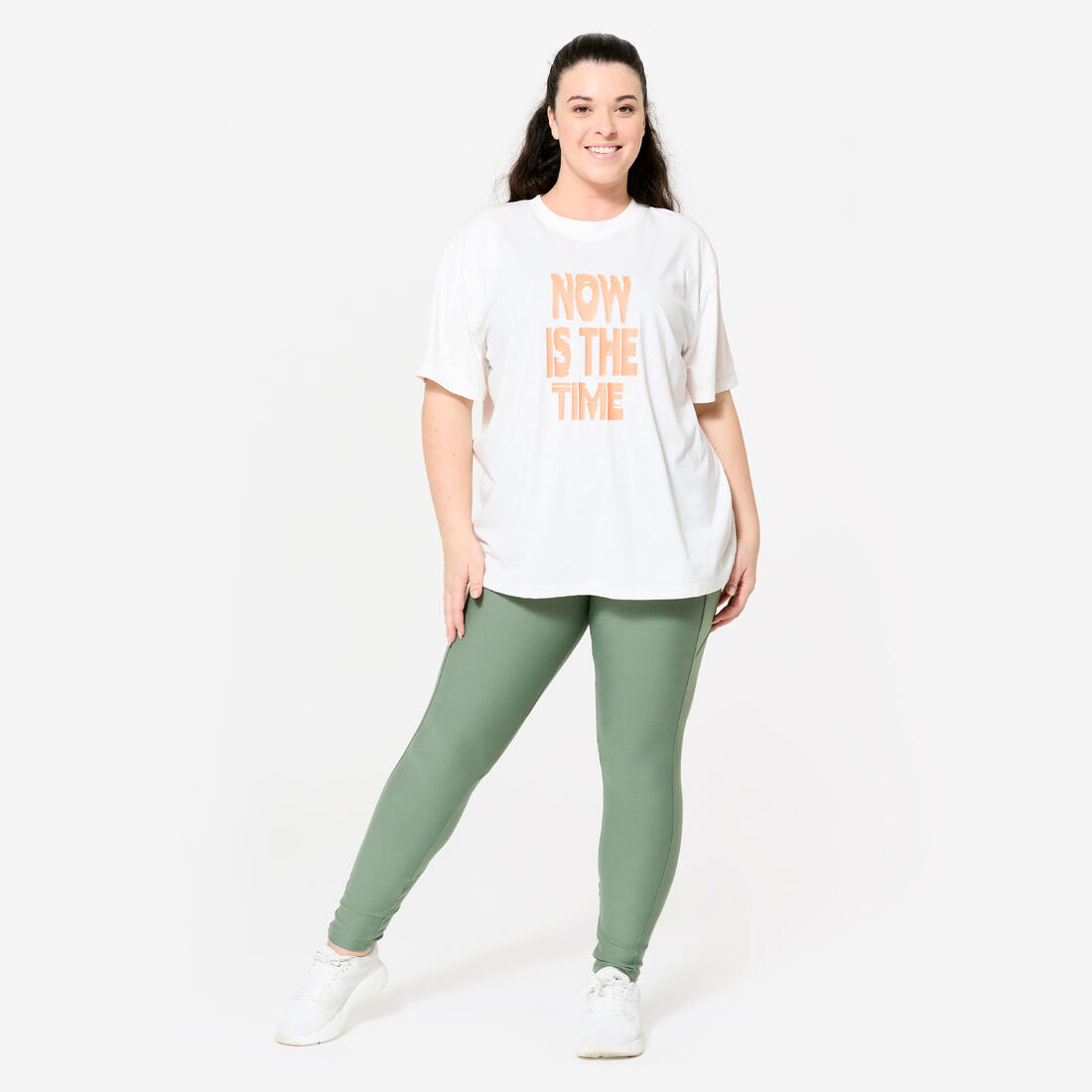 T-shirt oversize femme, blanc coton