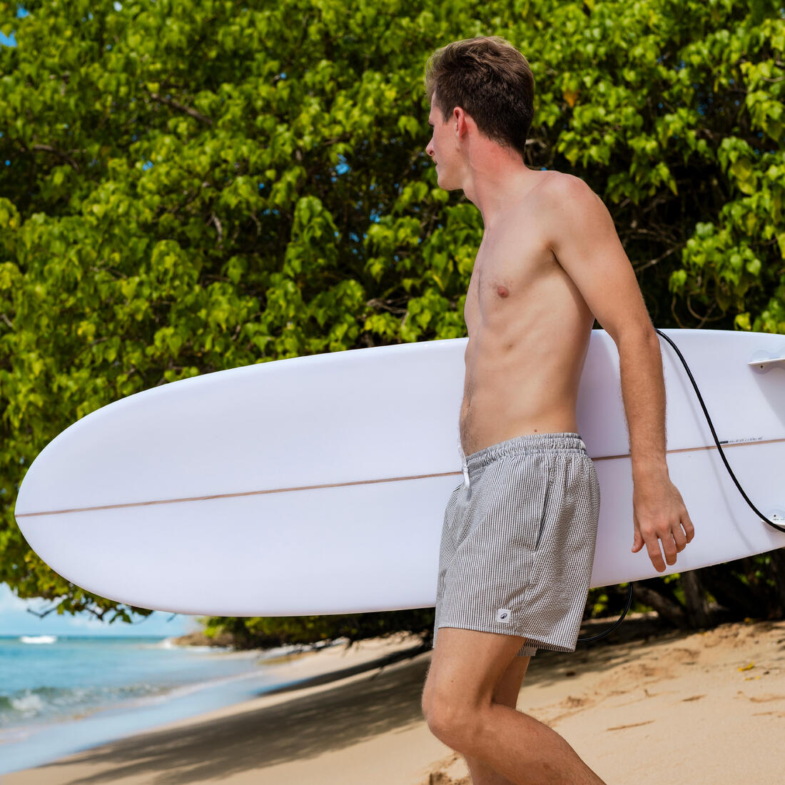 Boardshort surf short de bain surf court 15" homme, 100 Texturé