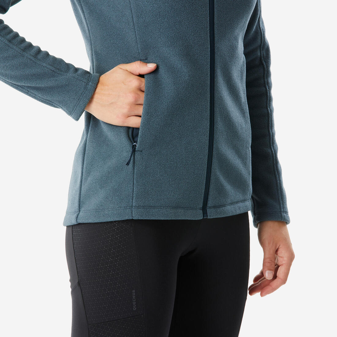Polaire de randonnée montagne femme, MH500 full zip