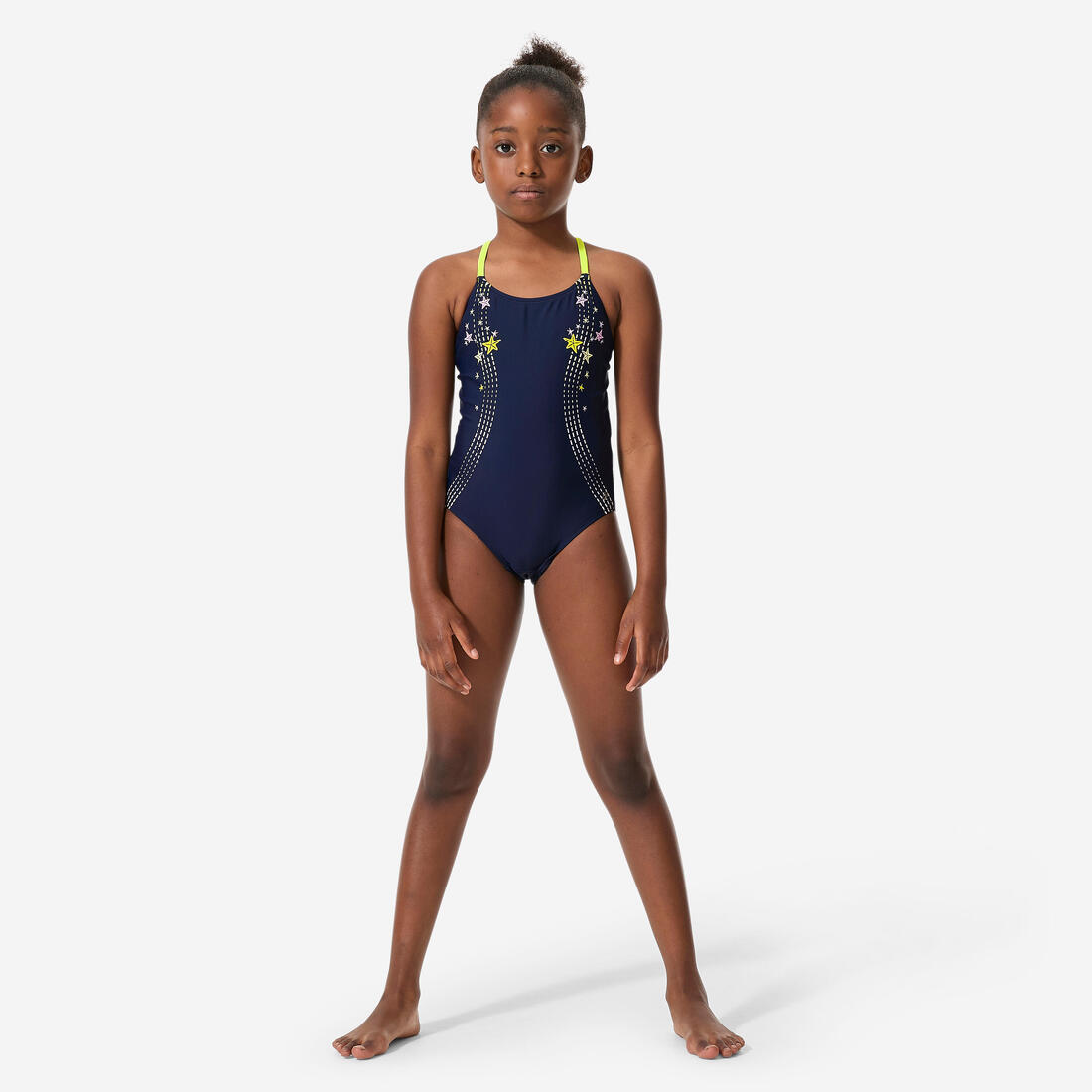 Maillot de bain 1 pièce natation Fille enfant, Lila magic marine