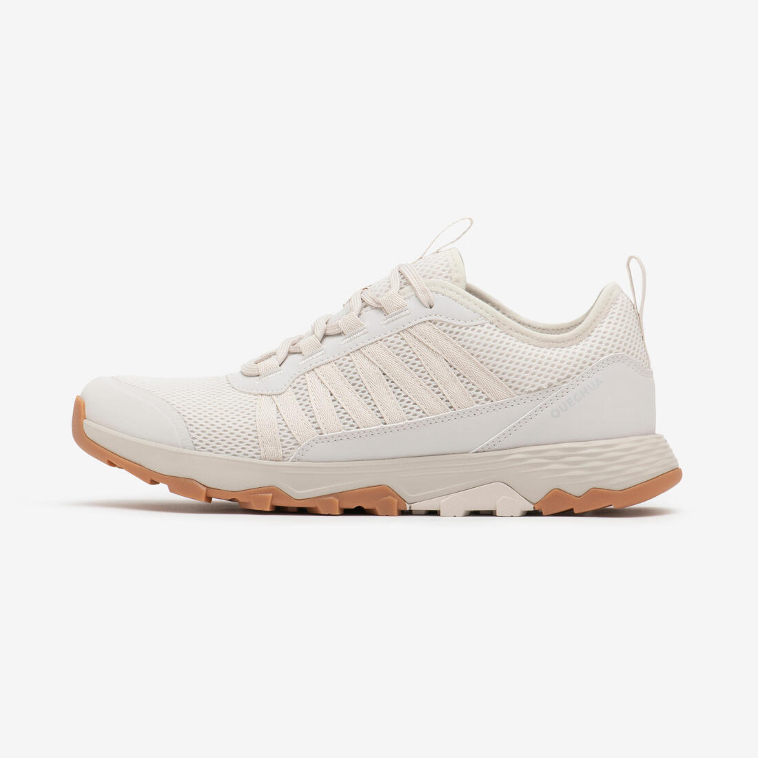 Chaussure de randonnée basse respirante homme, NH500 Fresh blanc – beige perle