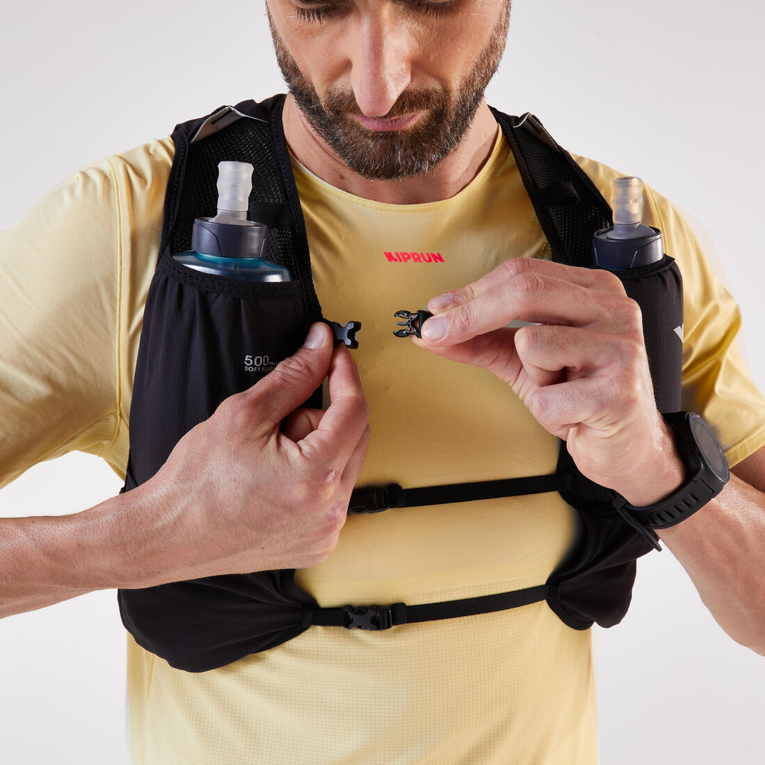 Sac trail running mixte + poche à eau 1L incluse- KIPRUN 500 8L