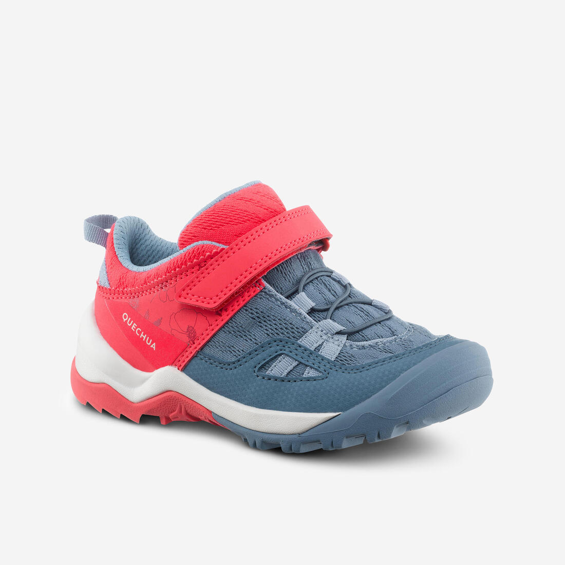 Chaussures de randonnée enfant à scratch Crossrock rose bleue du 24 AU 34 – rose pastèque