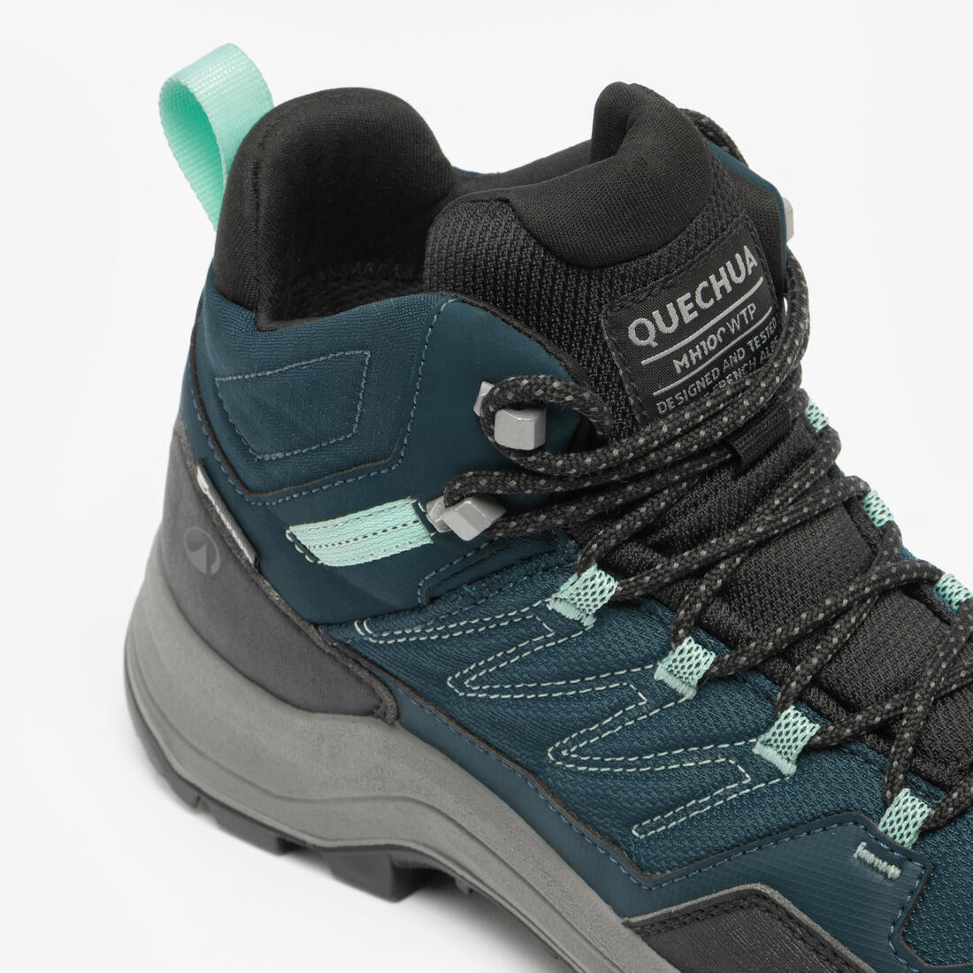 Chaussures imperméables de randonnée montagne - MH100 Mid Vert - Femme