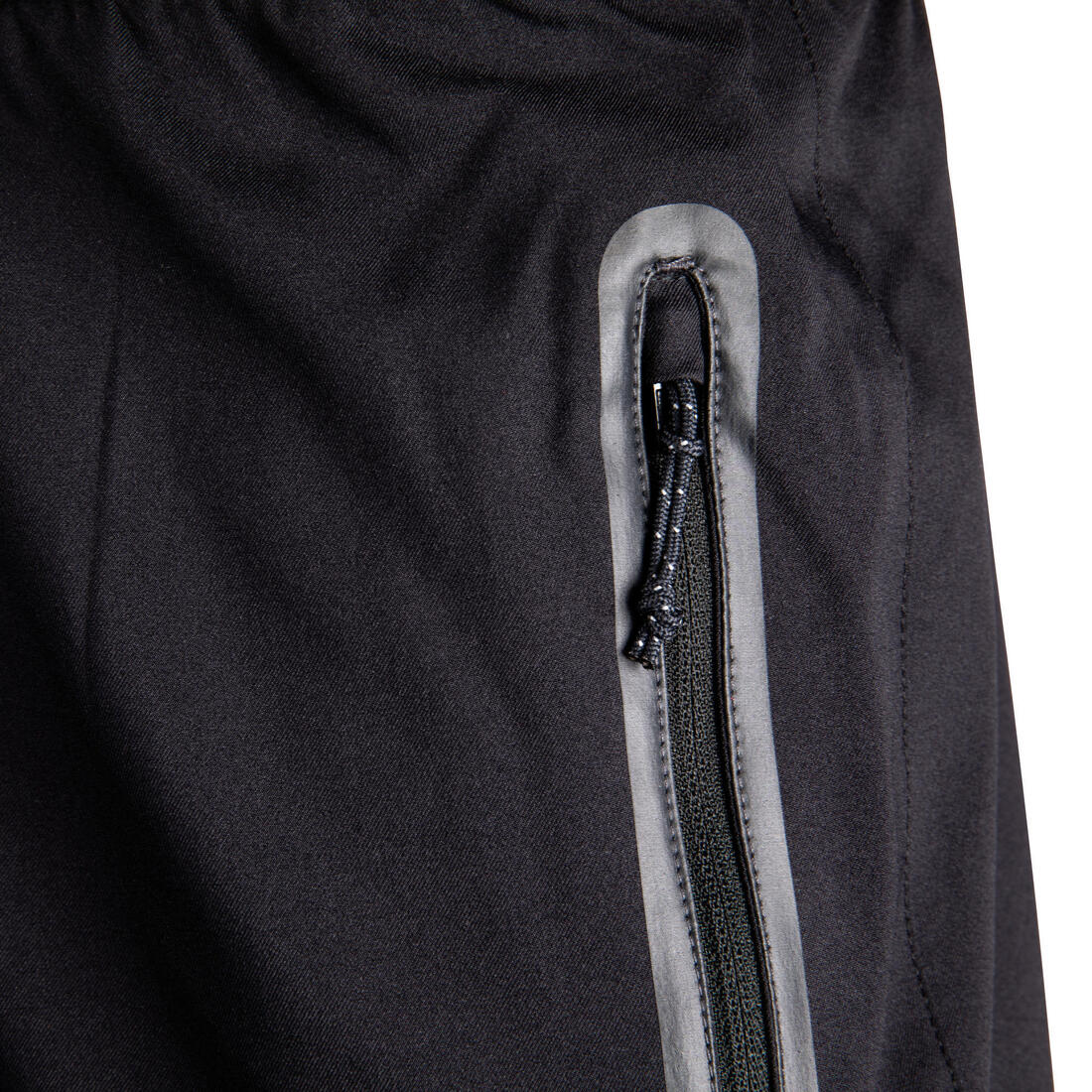 Short de football avec poches zippées adulte VIRALTO ZIP noir et