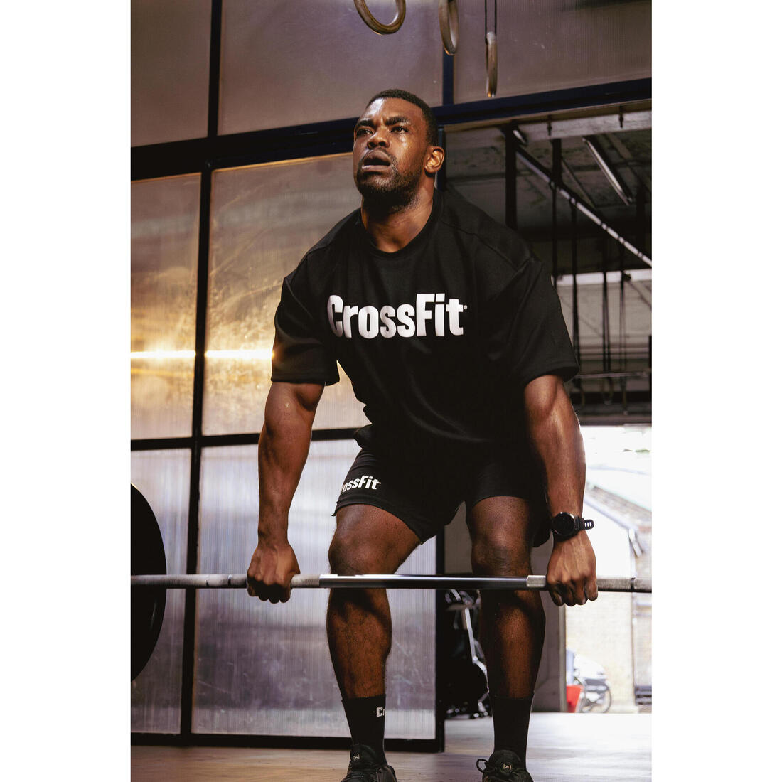 Tee shirt de crossfit® oversize unisexe, noir