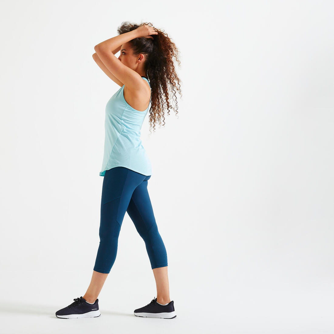 Legging court avec poche téléphone Fitness Cardio Femme Noir