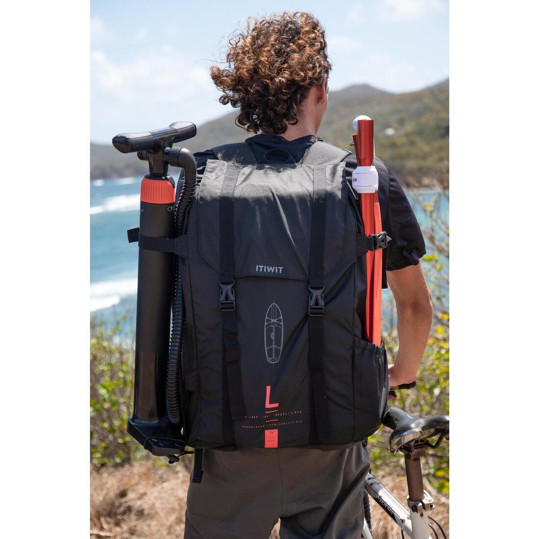 Pagaie de stand up paddle compacte 100 en 5 parties - 160-220 cm.