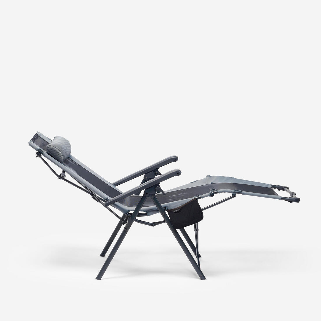 Fauteuil long de camping relax, pliant et matelassé, avec appuie tête