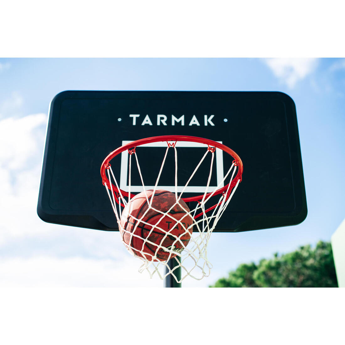 Panier de basket sur pied réglable de 2,20m à 3,05m - B100 noir