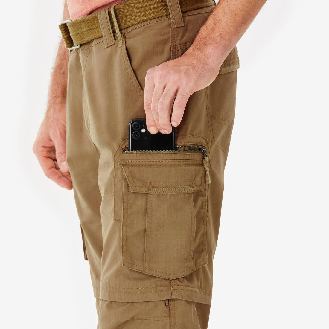 Pantalon cargo de randonnée modulable homme, TRAVEL 500 Modul