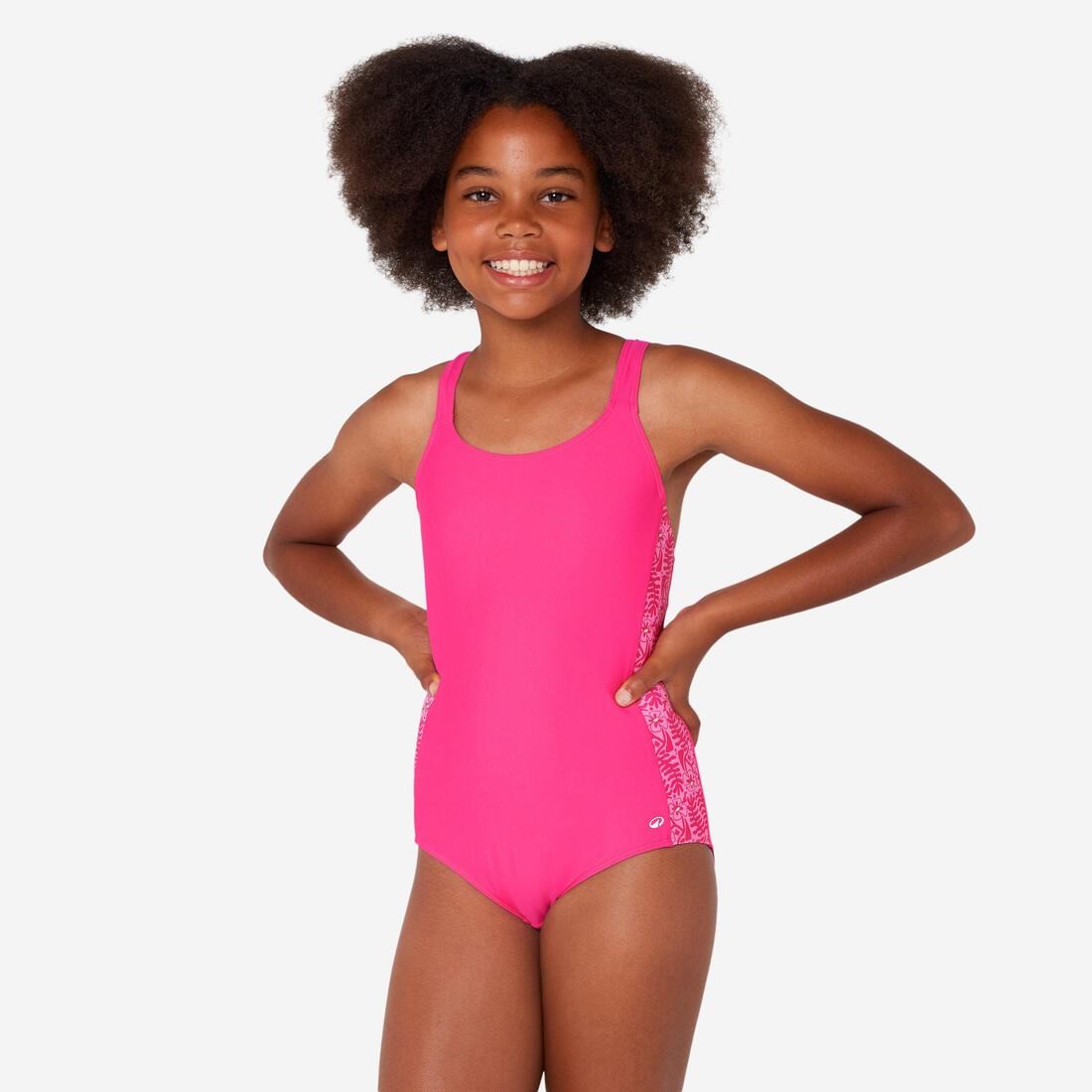 Maillot de bain 1 pièce natation Fille enfant - 100 Viki rose